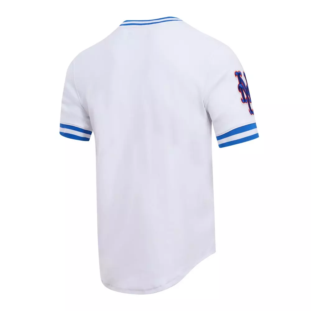 Pro Standard Men's MLB New York Mets Classic Chenille Striped Sleeve Top - WHITE