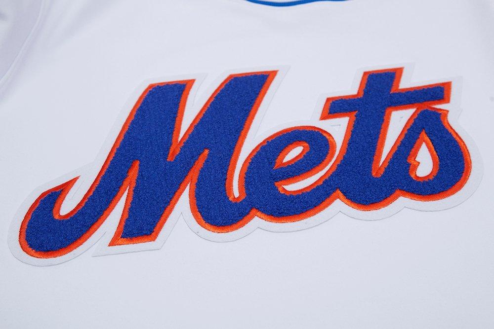 Pro Standard Men's MLB New York Mets Classic Chenille Striped Sleeve Top - WHITE Thumbnail View 5