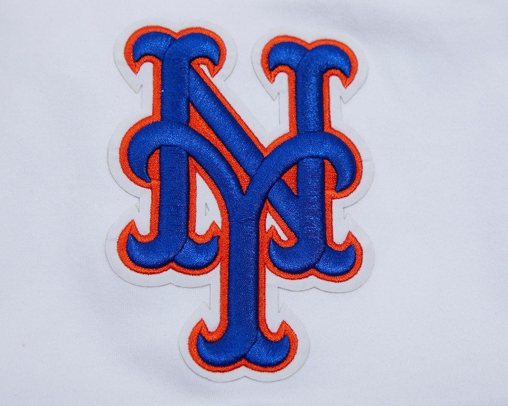 Pro Standard Men's MLB New York Mets Classic Chenille Striped Sleeve Top - WHITE Thumbnail View 6