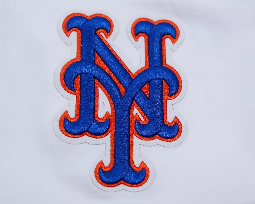 Pro Standard Men's MLB New York Mets Classic Chenille Striped Sleeve Top - WHITE