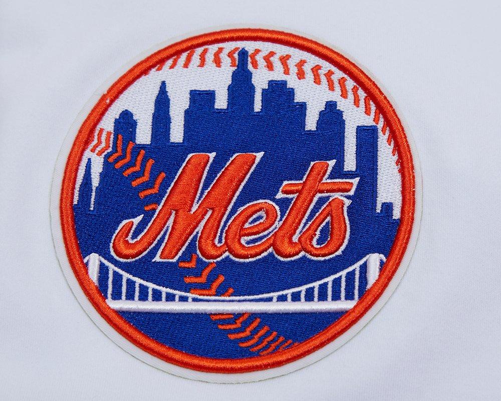 Pro Standard Men's MLB New York Mets Classic Chenille Striped Sleeve Top - WHITE Thumbnail View 7