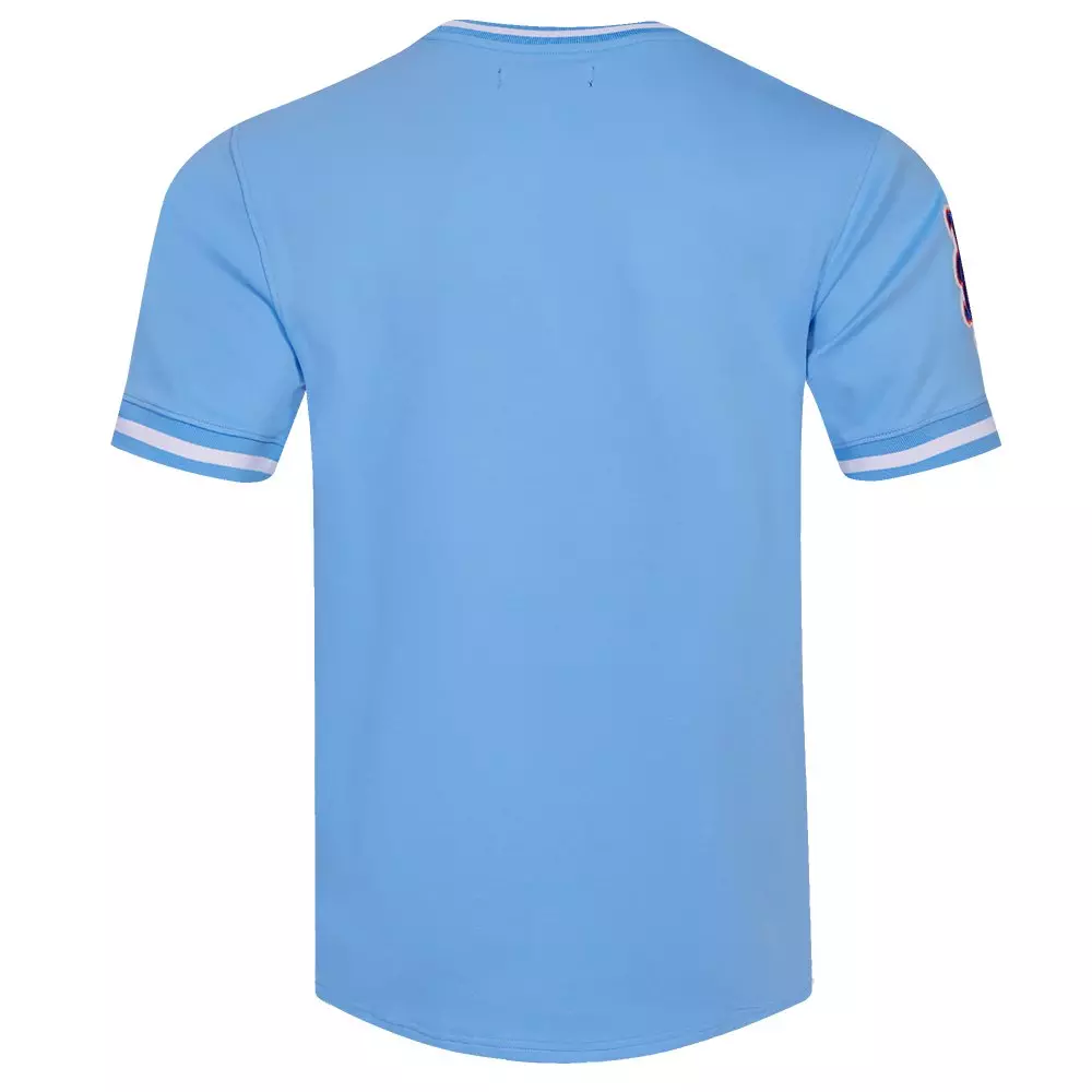 Pro Standard Men's MLB New York Mets Classic Chenille Striped Sleeve Top - BLUE