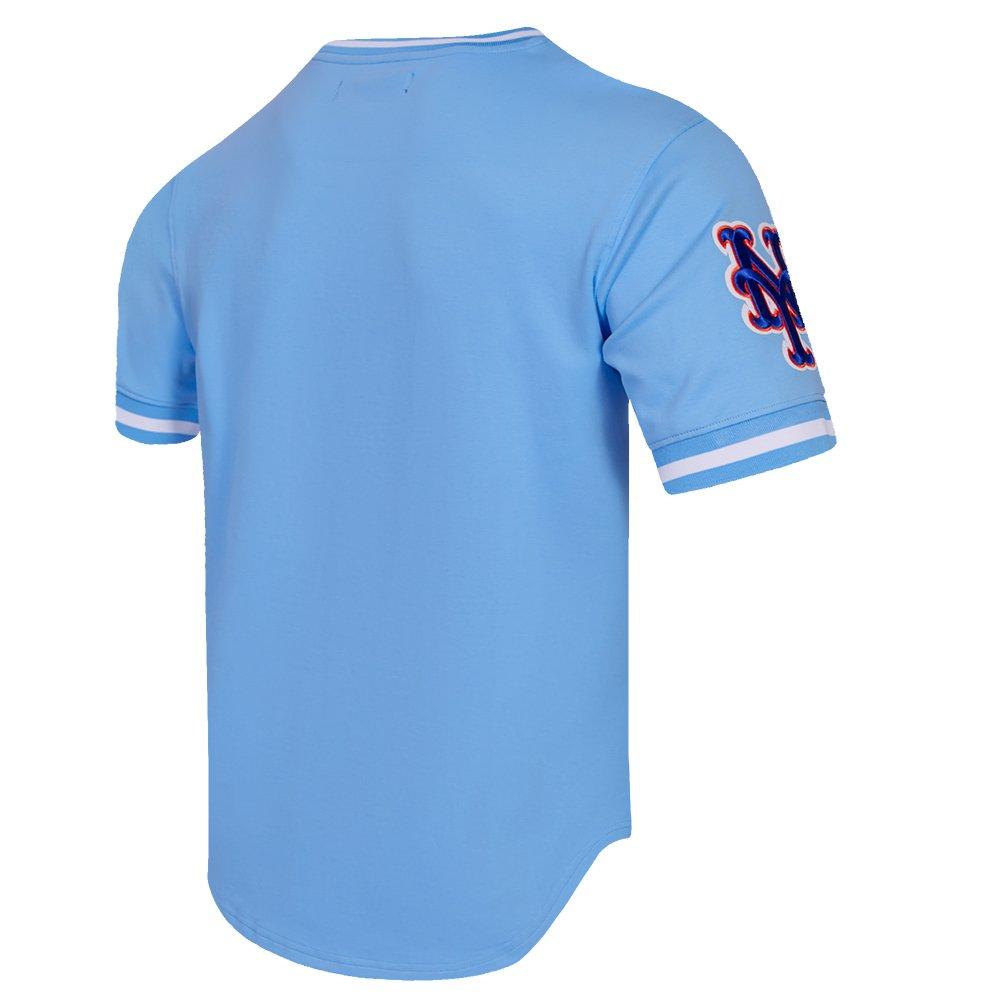 Pro Standard Men's MLB New York Mets Classic Chenille Striped Sleeve Top - BLUE Thumbnail View 4