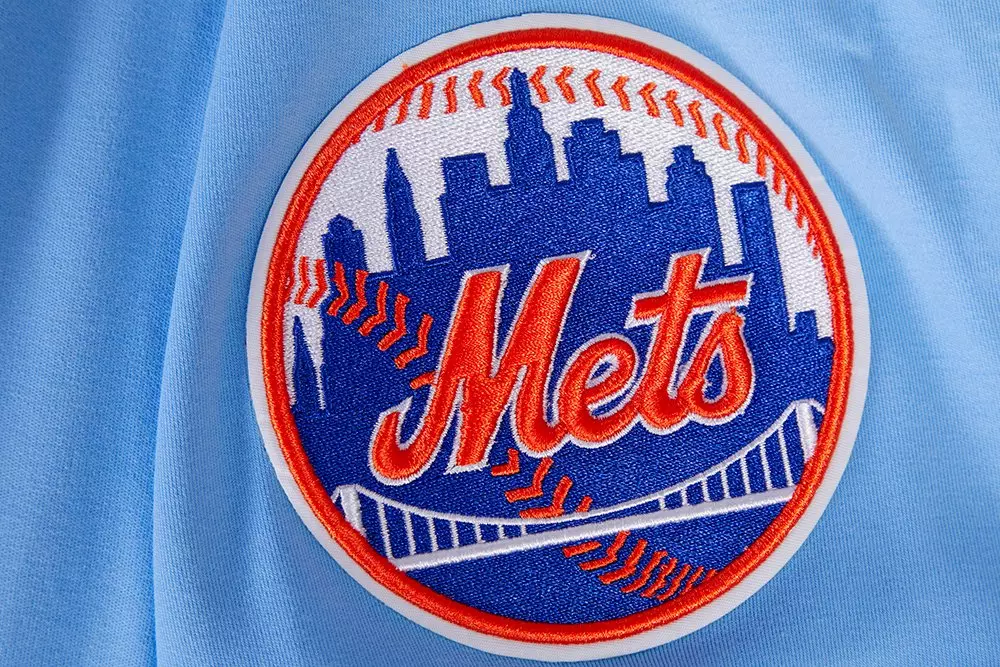 Pro Standard Men's MLB New York Mets Classic Chenille Striped Sleeve Top - BLUE