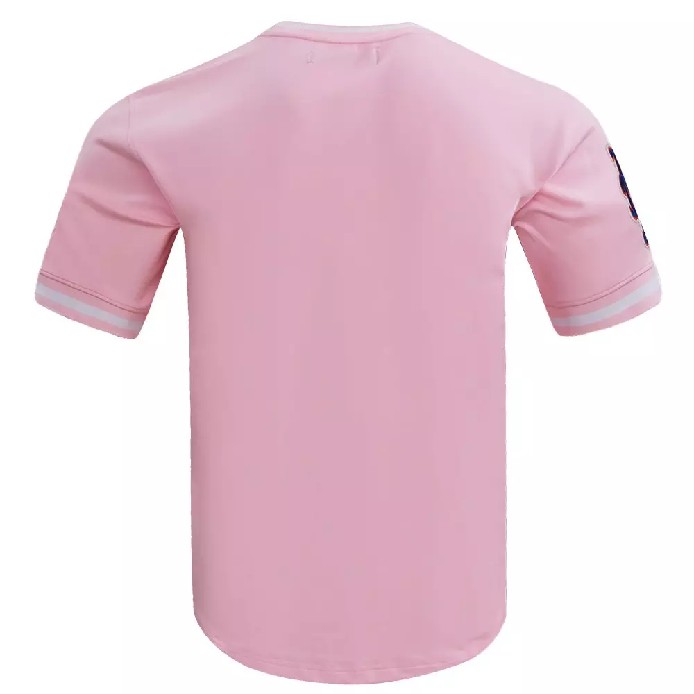 Pro Standard Men's MLB New York Mets Classic Chenille Striped Sleeve Top - PINK