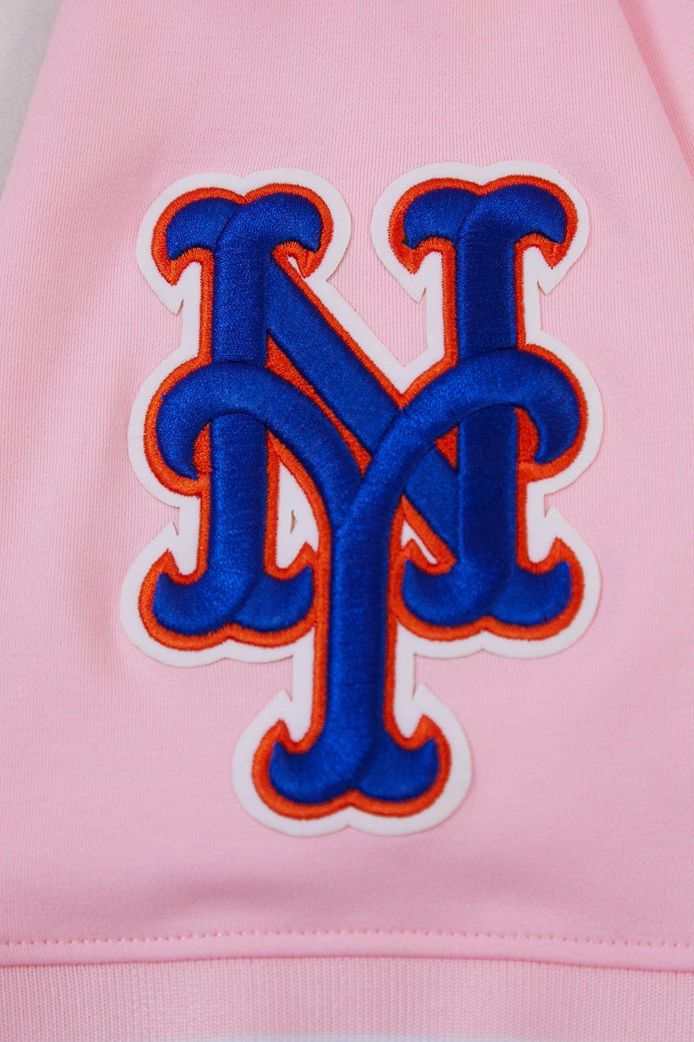 Pro Standard Men's MLB New York Mets Classic Chenille Striped Sleeve Top - PINK Thumbnail View 5