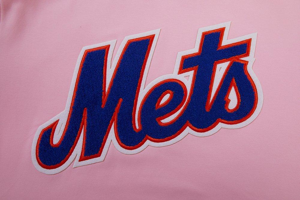 Pro Standard Men's MLB New York Mets Classic Chenille Striped Sleeve Top - PINK Thumbnail View 6