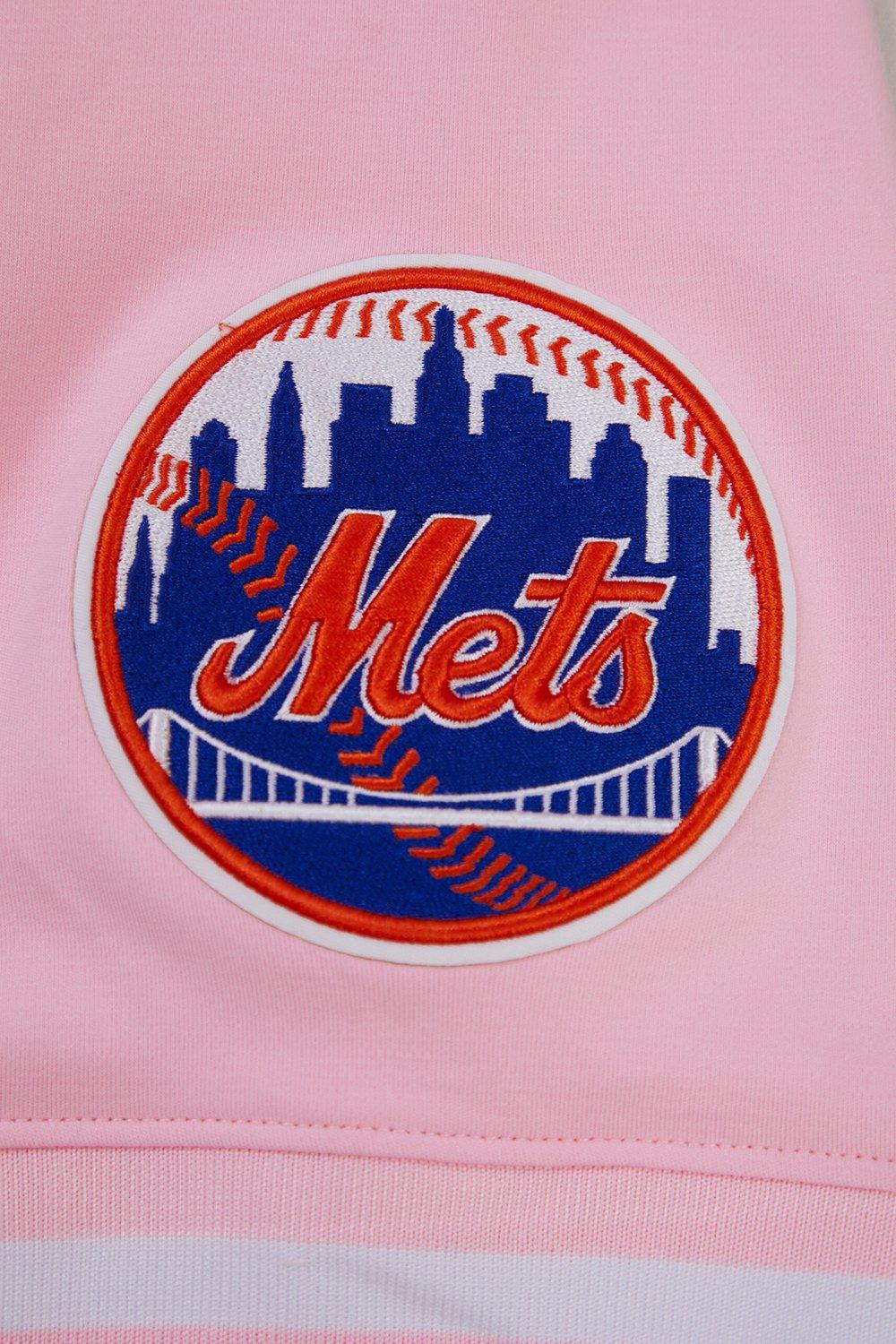 Pro Standard Men's MLB New York Mets Classic Chenille Striped Sleeve Top - PINK Thumbnail View 7