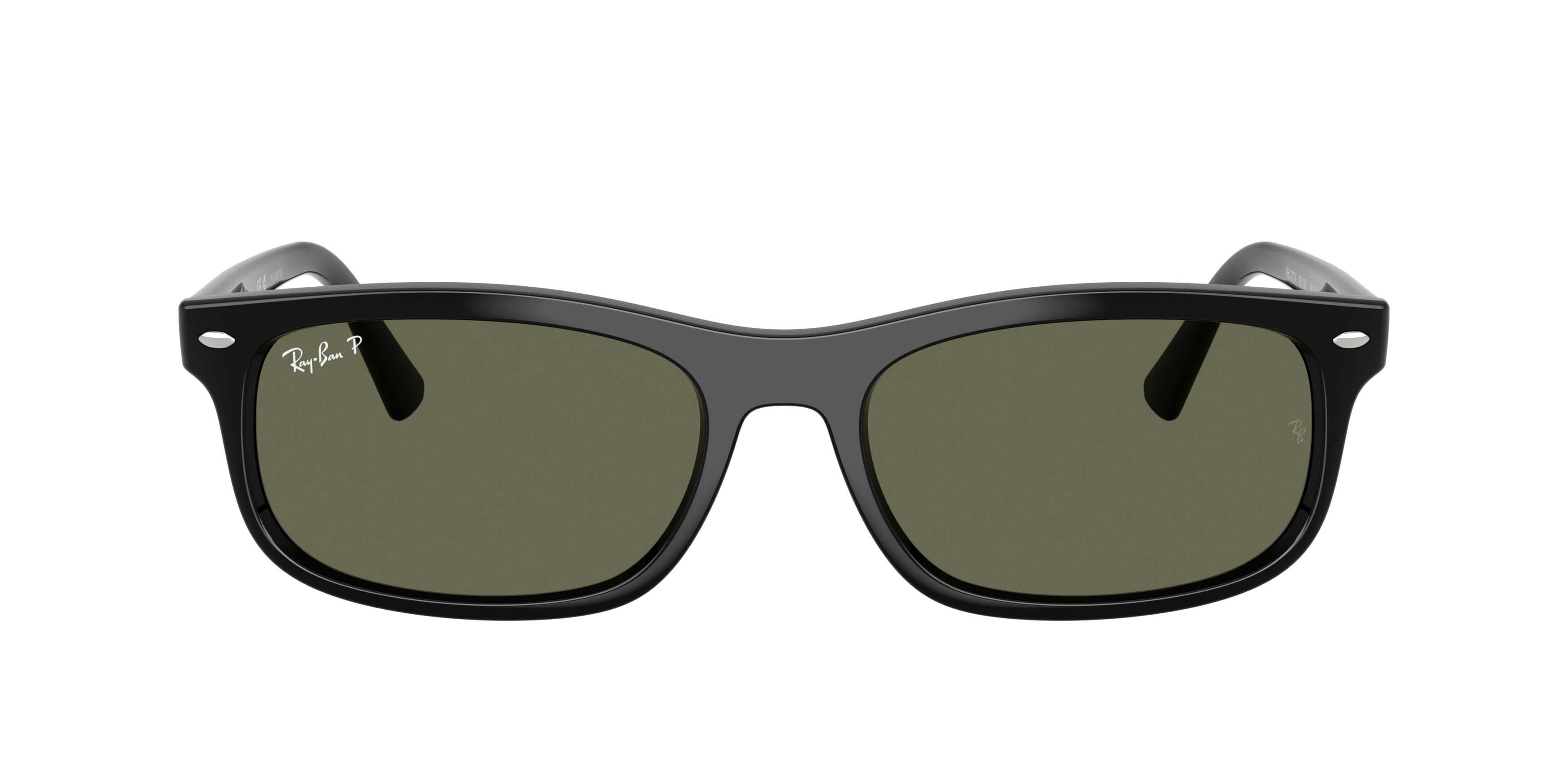 Ray-Ban RB2224 Green Polarized Sunglasses &ndash; Polished Black - BLACK/GREEN Thumbnail View 2