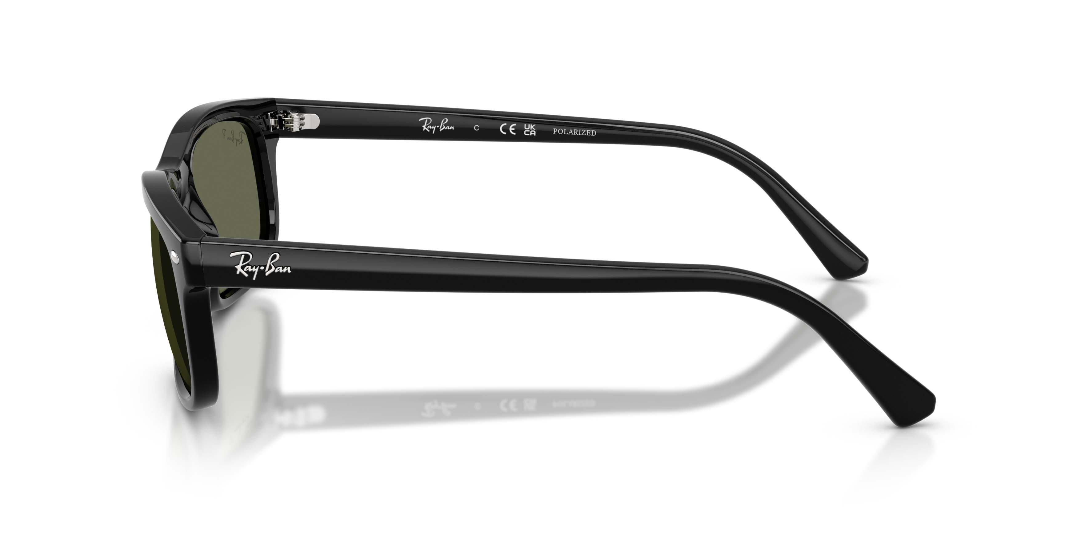 Ray-Ban RB2224 Green Polarized Sunglasses &ndash; Polished Black - BLACK/GREEN Thumbnail View 6