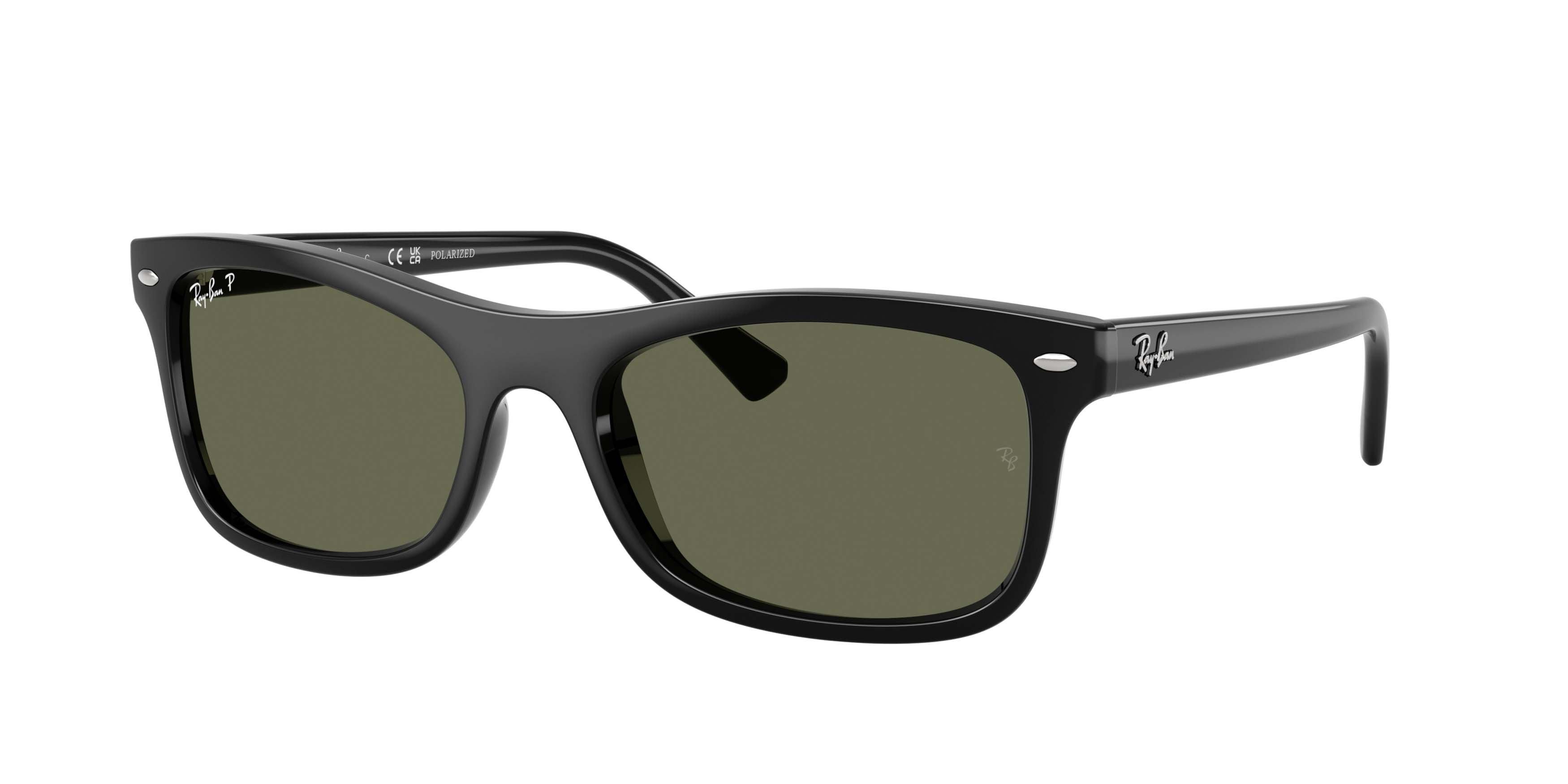 Ray-Ban RB2226 Green Polarized Sunglasses &ndash; Polished Black - BLACK/GREEN Thumbnail View 1