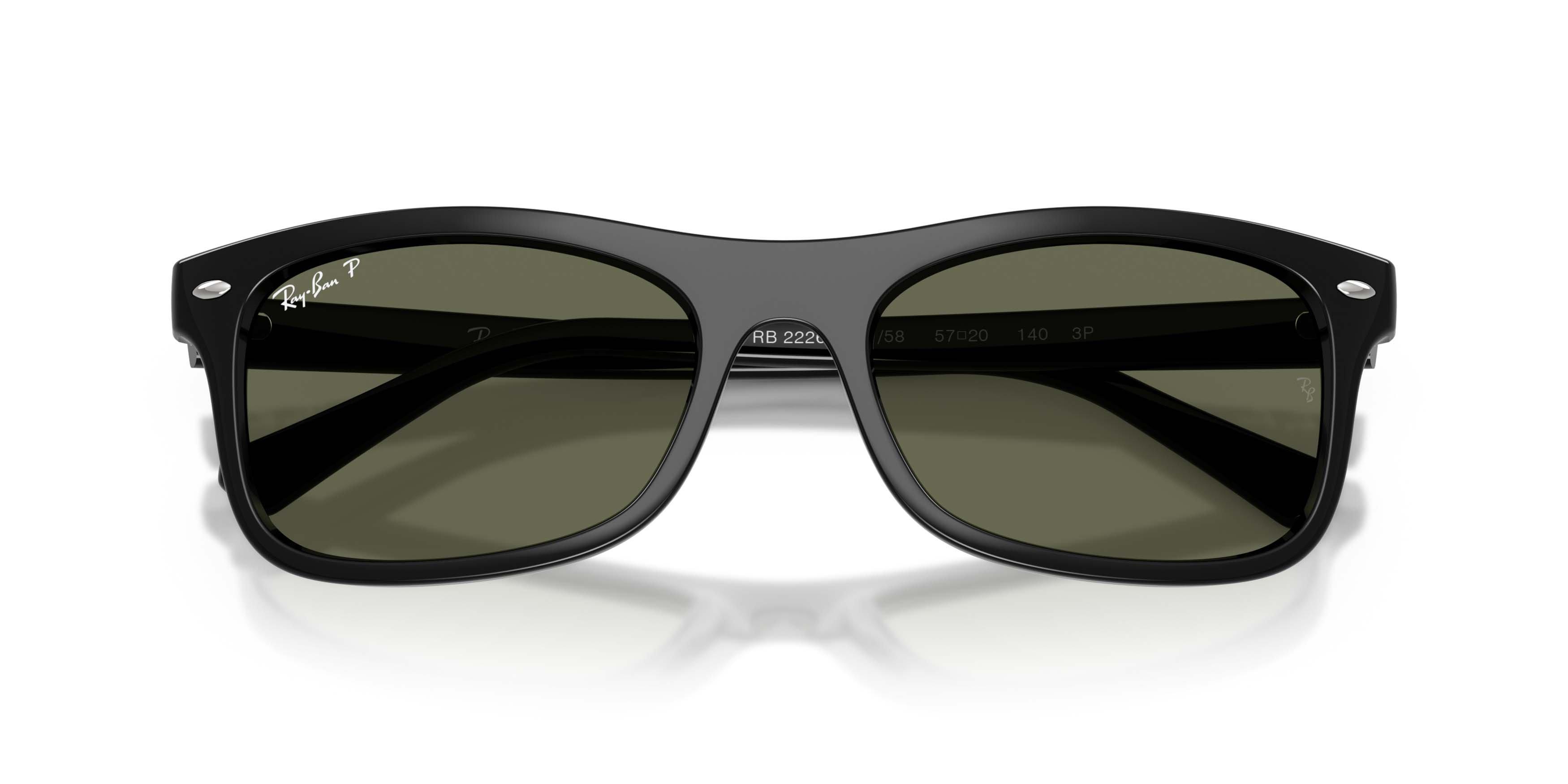 Ray-Ban RB2226 Green Polarized Sunglasses &ndash; Polished Black - BLACK/GREEN Thumbnail View 5