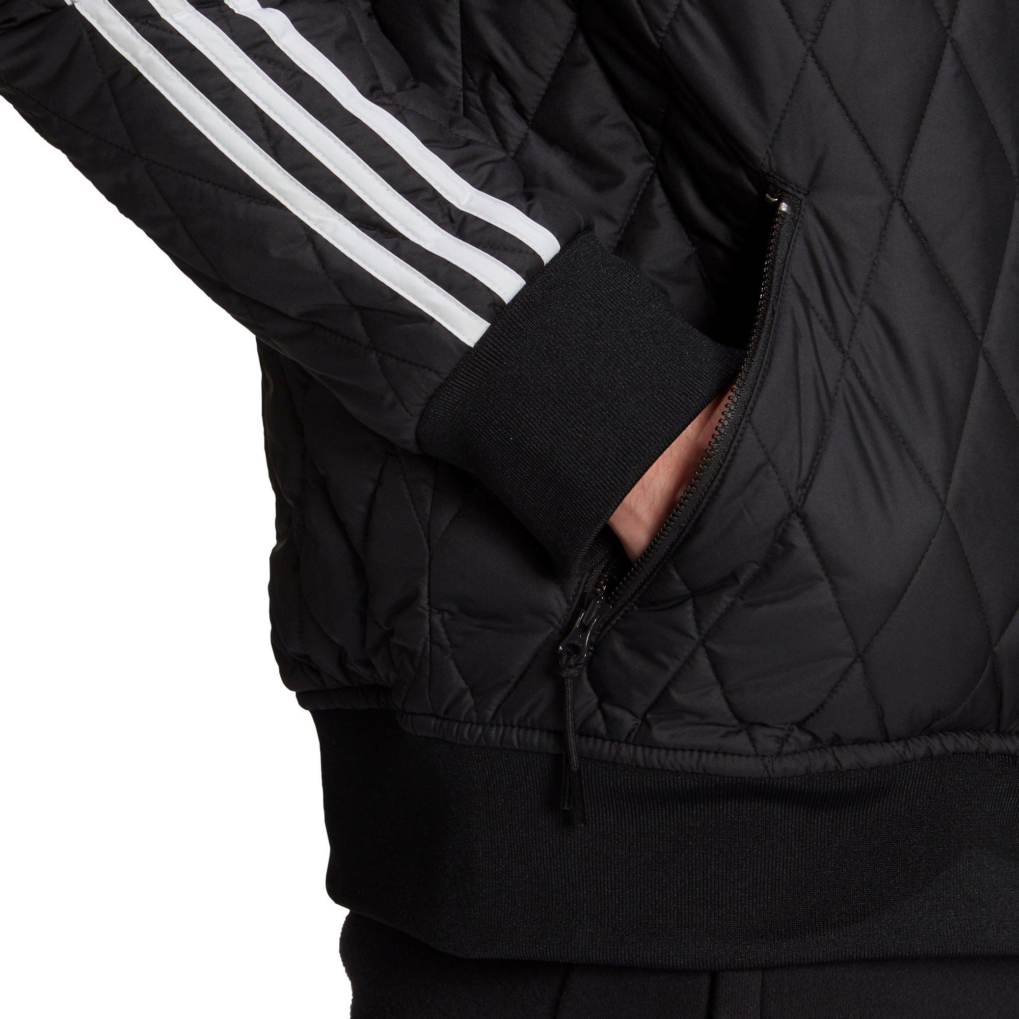 Adidas sst quilted hot sale jacket black