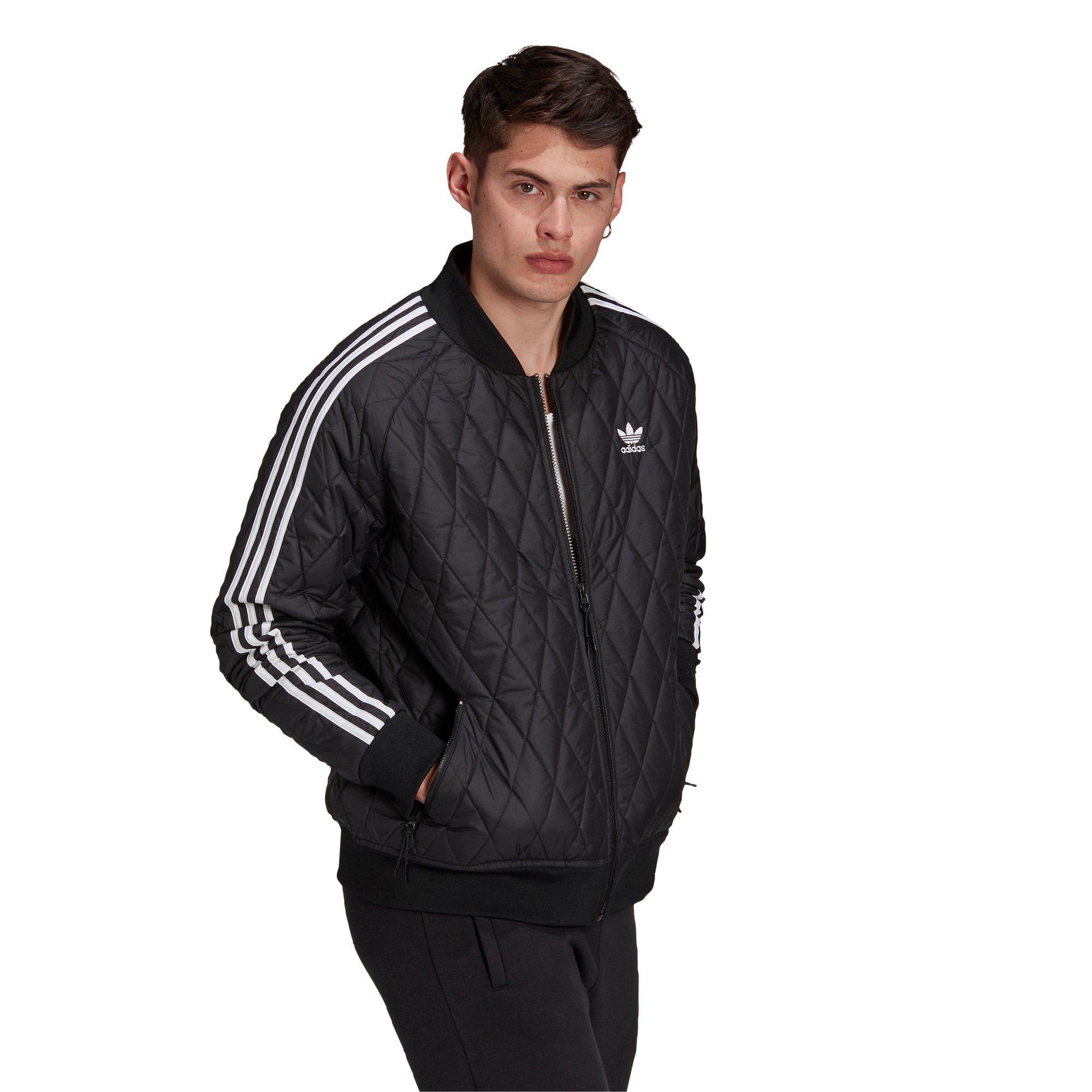 Adidas quilted bomber jacket mens online