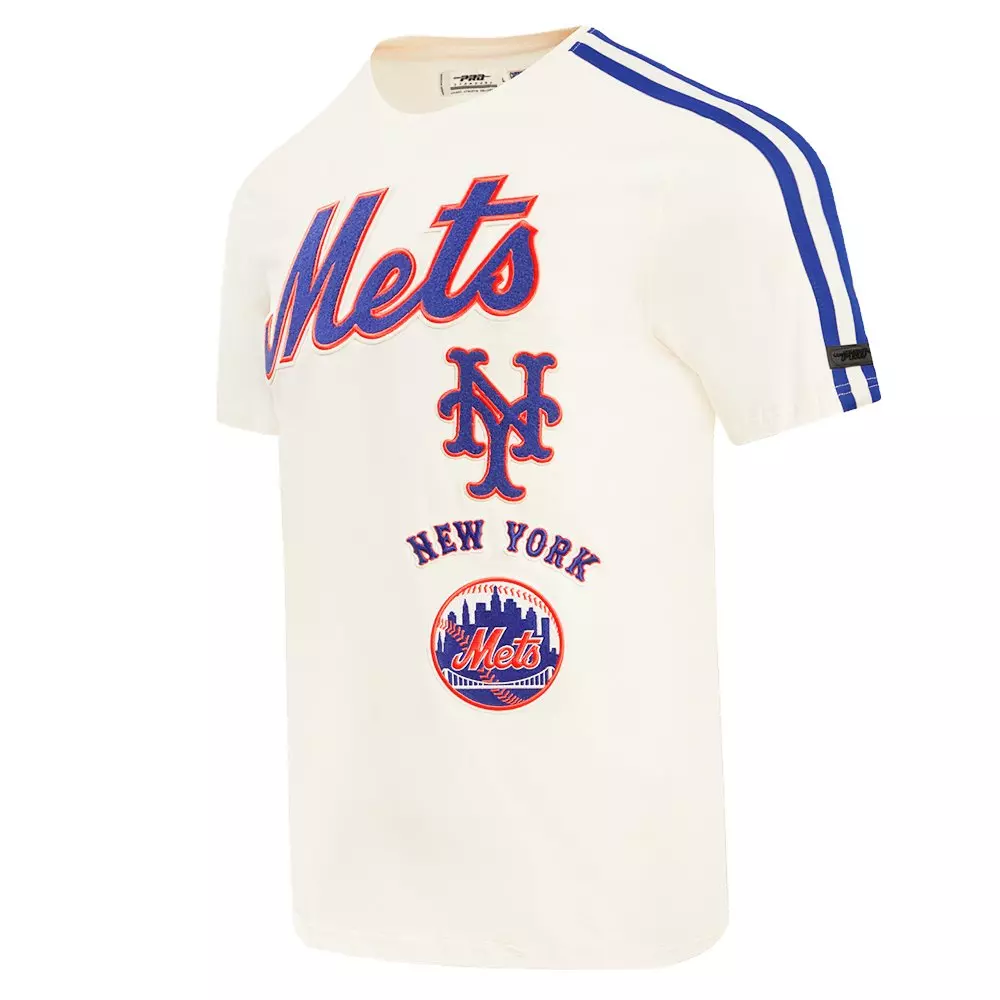 Pro Standard Men's MLB New York Mets Retro Classic Striped Top - Eggshell - EGGSHELL