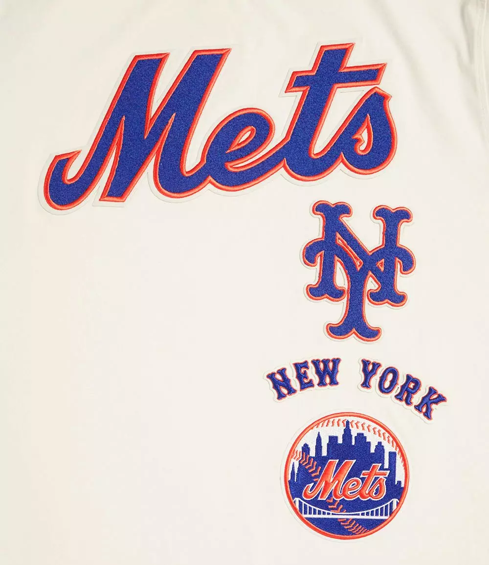 Pro Standard Men's MLB New York Mets Retro Classic Striped Top - Eggshell - EGGSHELL