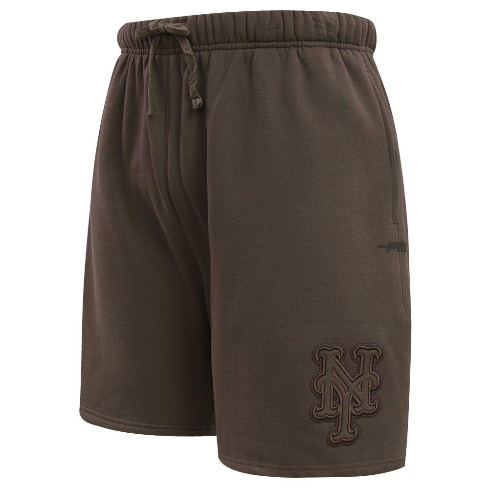 Pro Standard Men's New York Mets Neutral Fleece Short - DK BROWN Thumbnail View 3