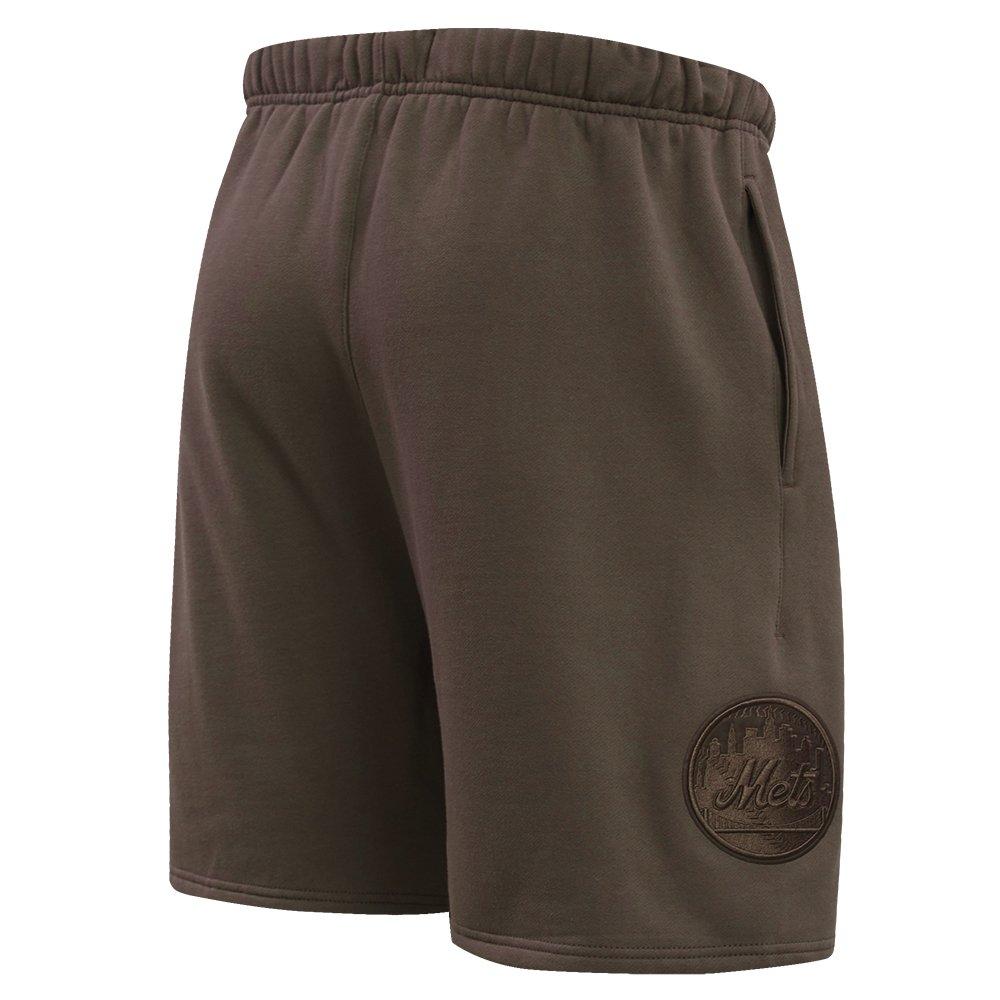 Pro Standard Men's New York Mets Neutral Fleece Short - DK BROWN Thumbnail View 4