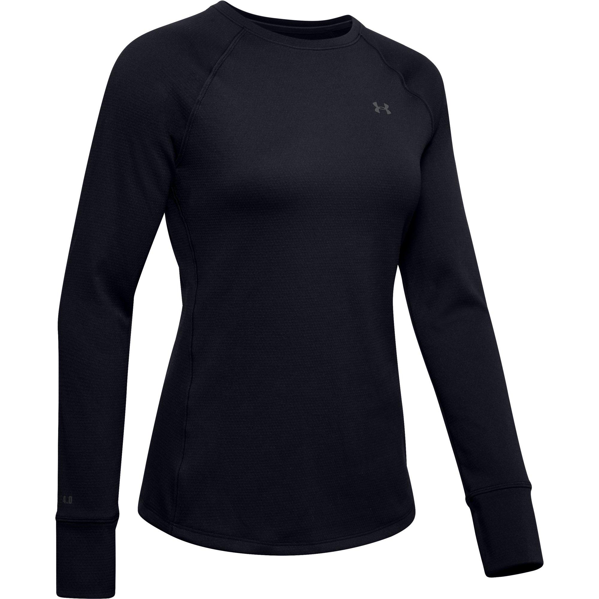 Under Armour Women's Black ColdGear Base 4.0 Crew Long Sleeve Shirt - BLACK Thumbnail View 5