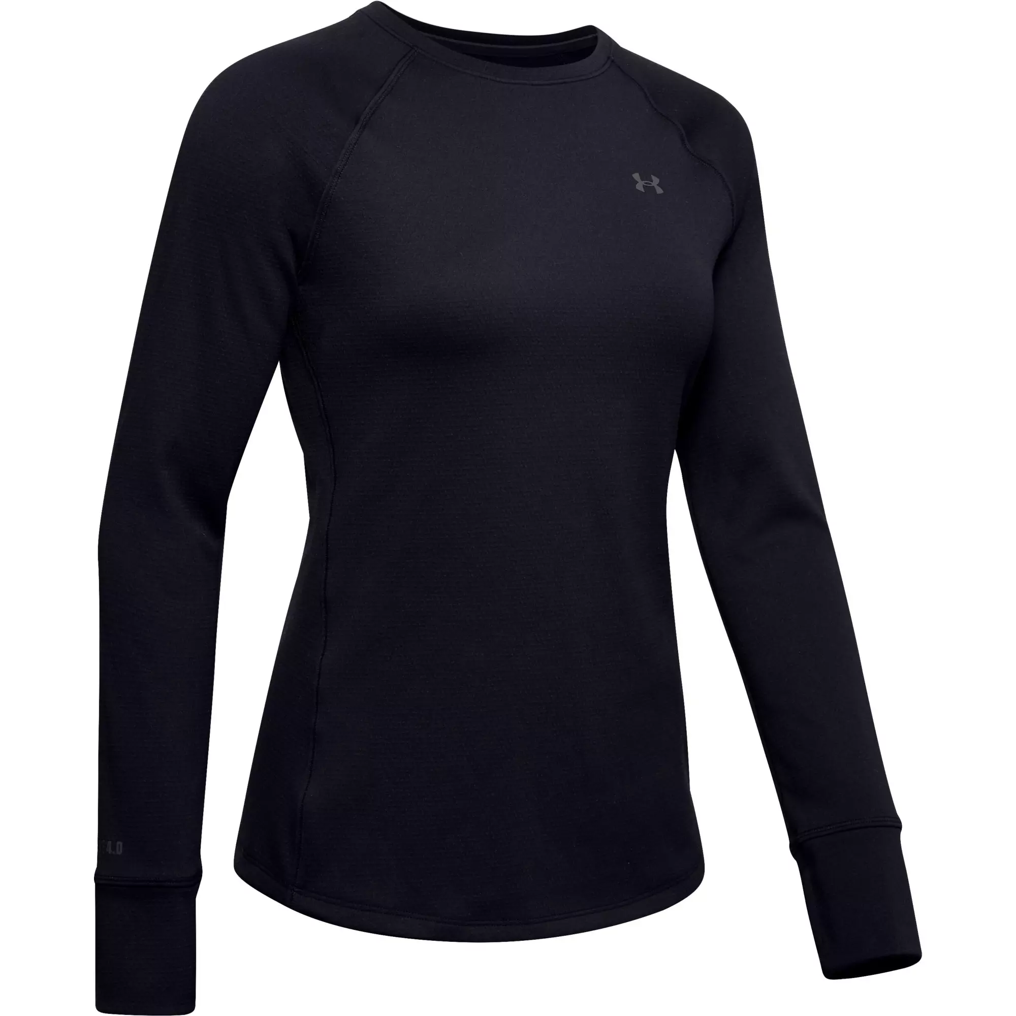 Under Armour Women's Black ColdGear Base 4.0 Crew Long Sleeve Shirt - BLACK
