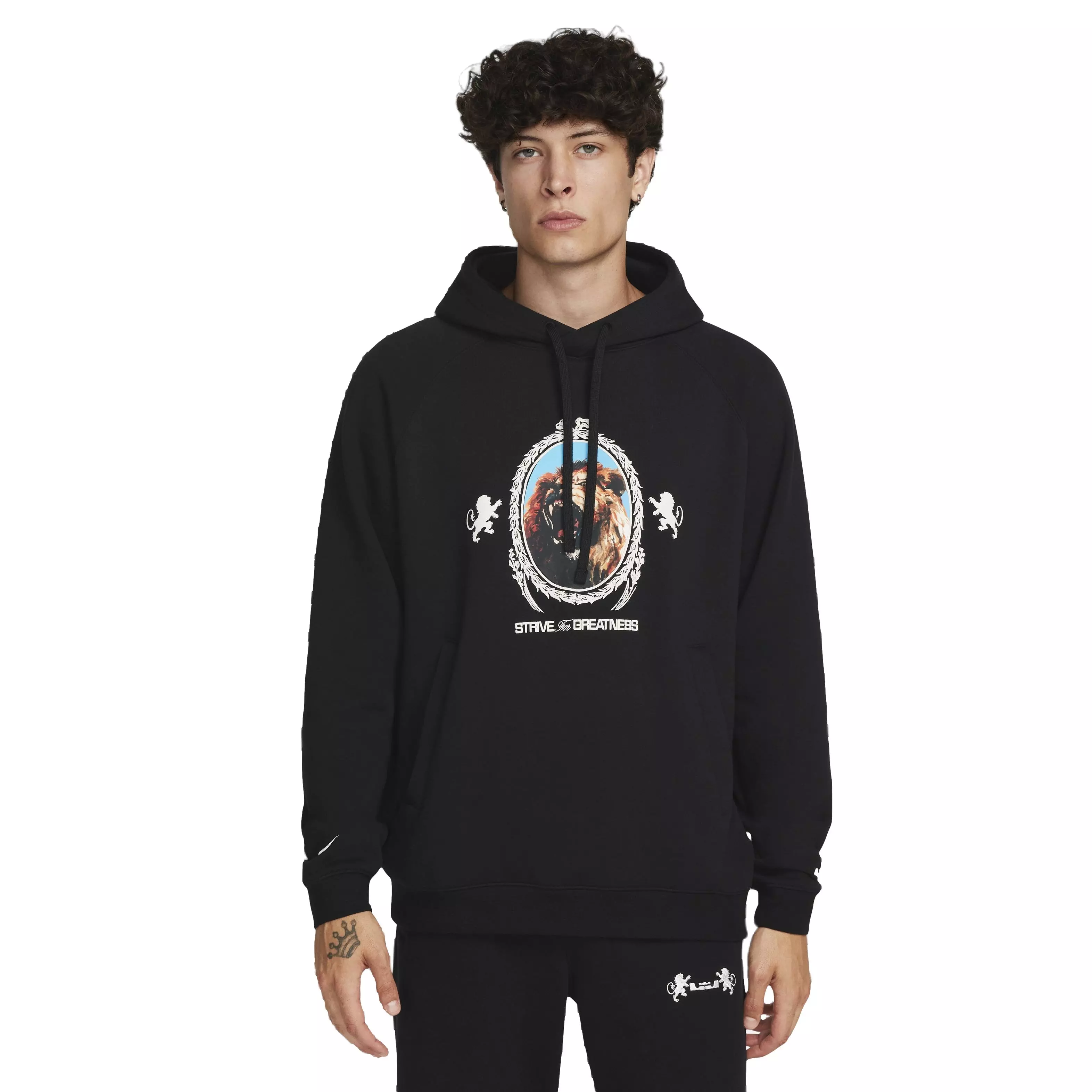 Nike Men's LeBron Brushed Pullover Fleece Hoodie - BLACK