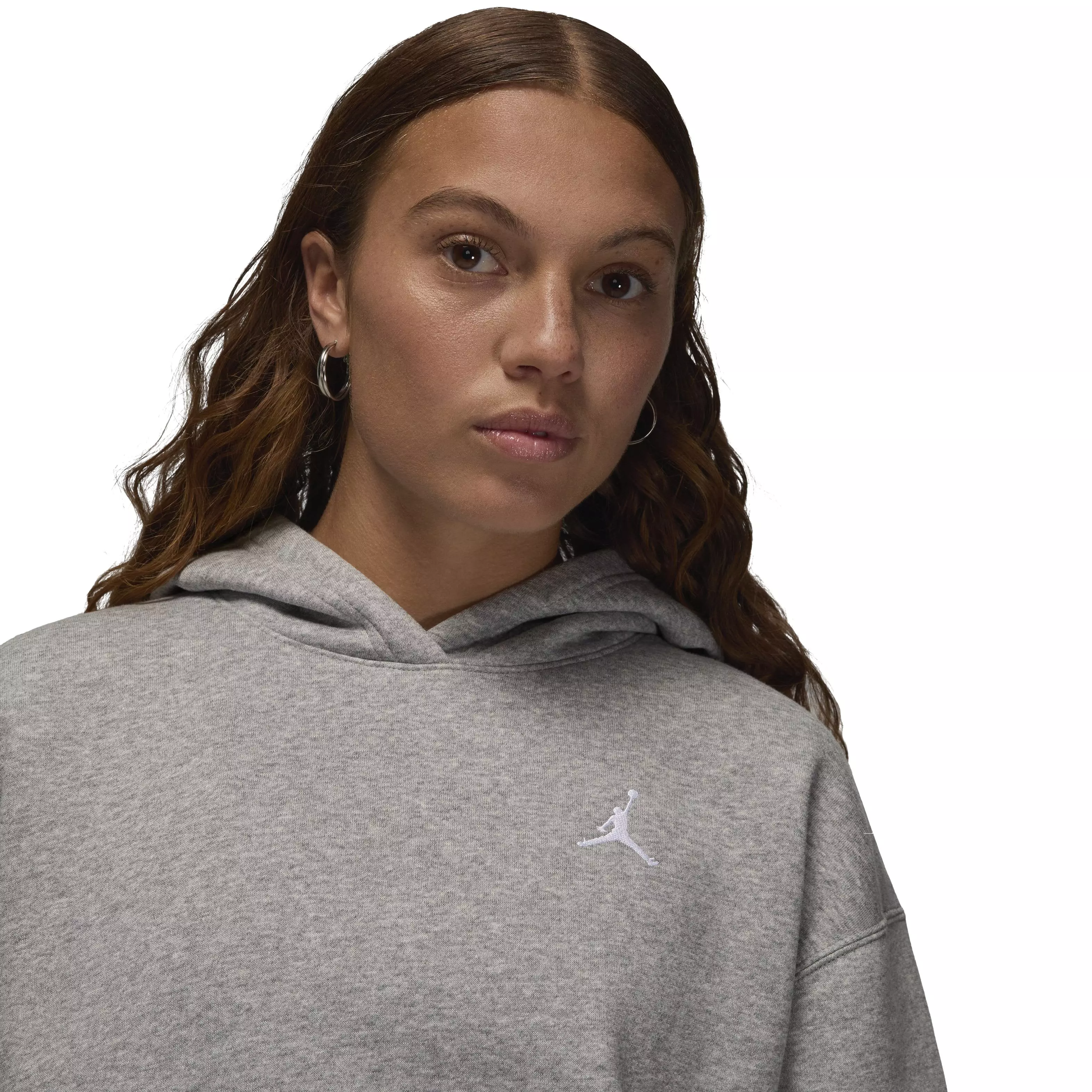 Jordan Women's Brooklyn Fleece Pullover Hoodie - GREY