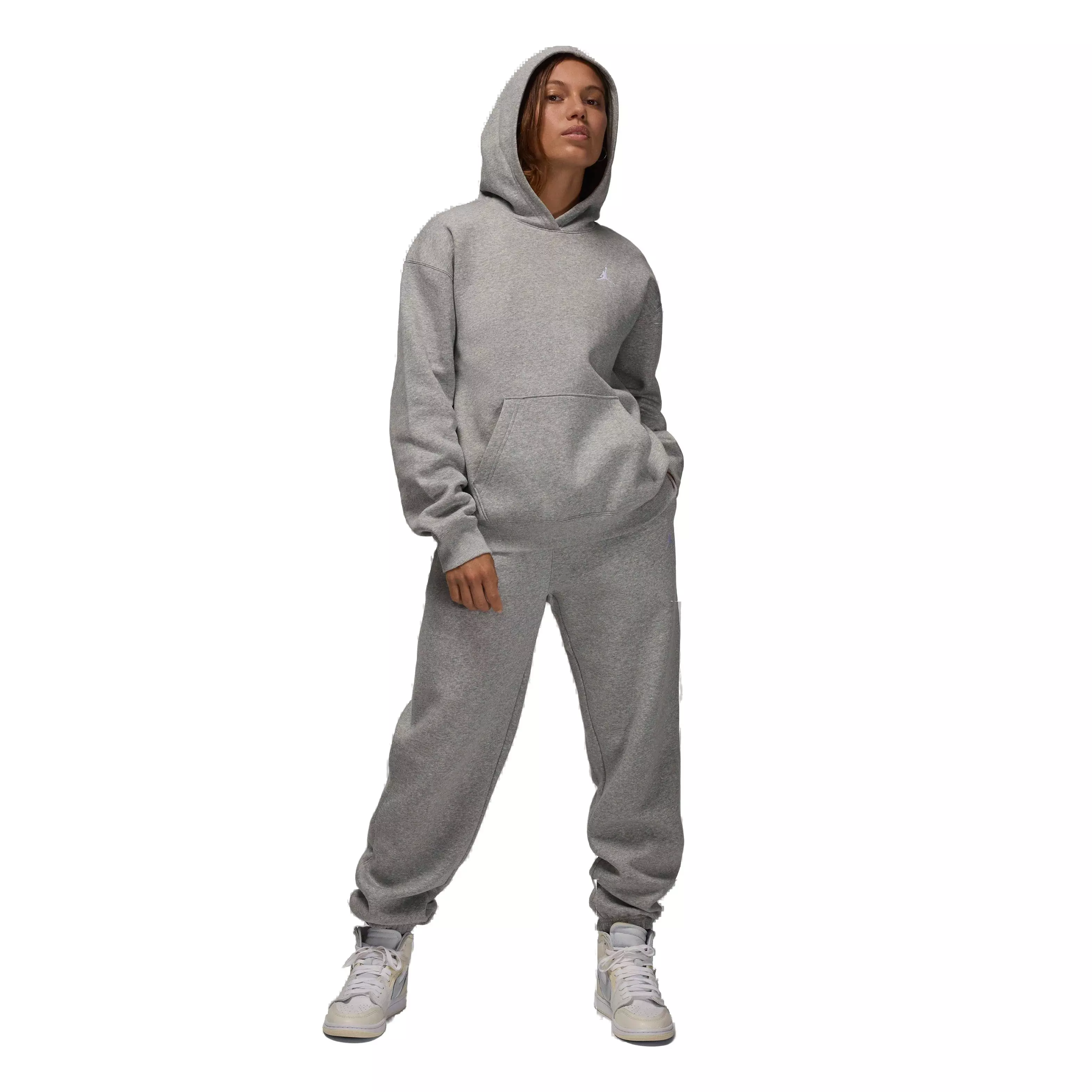 Jordan Women's Brooklyn Fleece Pullover Hoodie - GREY