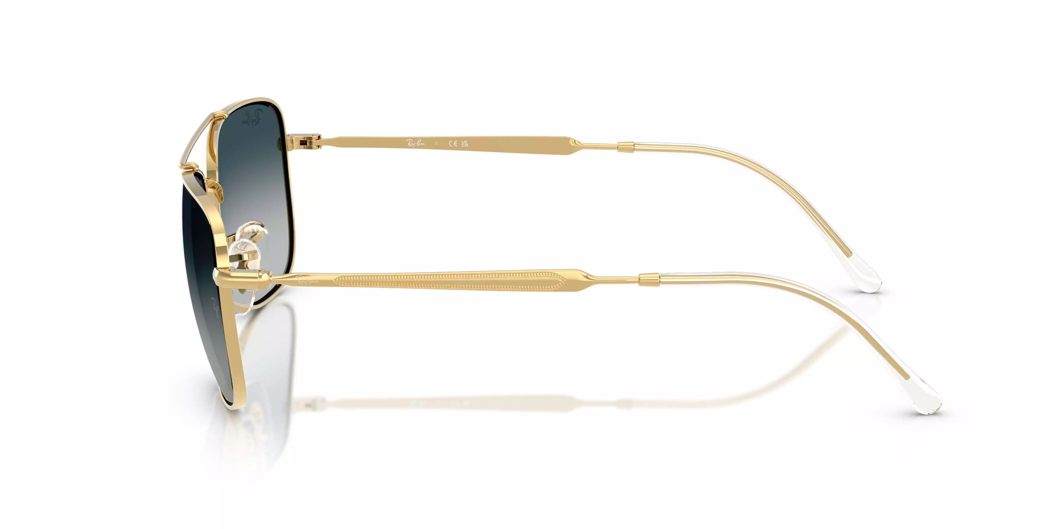 Ray-Ban RB3755 Grey Gradient Blu Sunglasses &ndash; Polished Arista Gold - GOLD