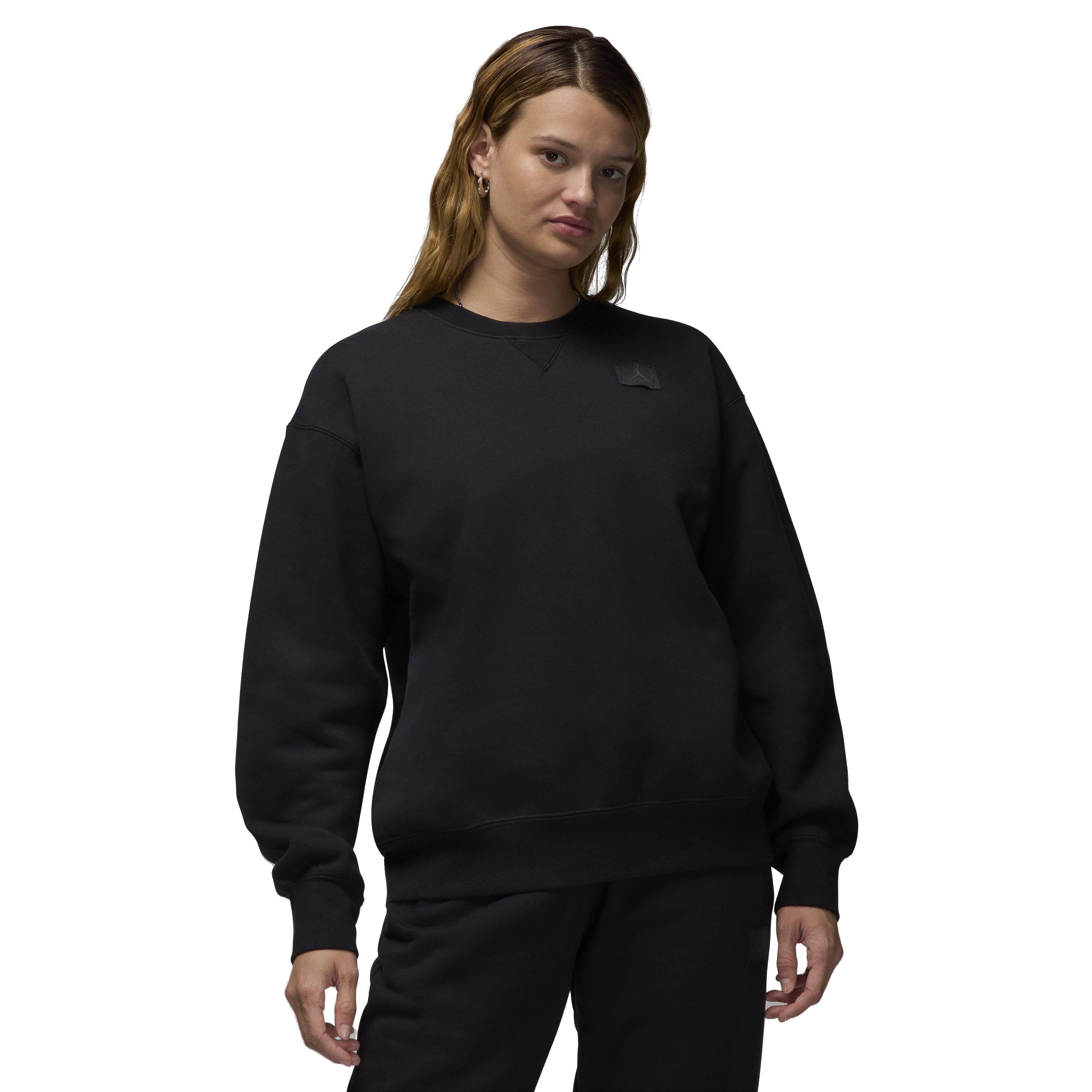 Jordan Women's Flight Fleece Crewneck Sweatshirt - BLACK Thumbnail View 1