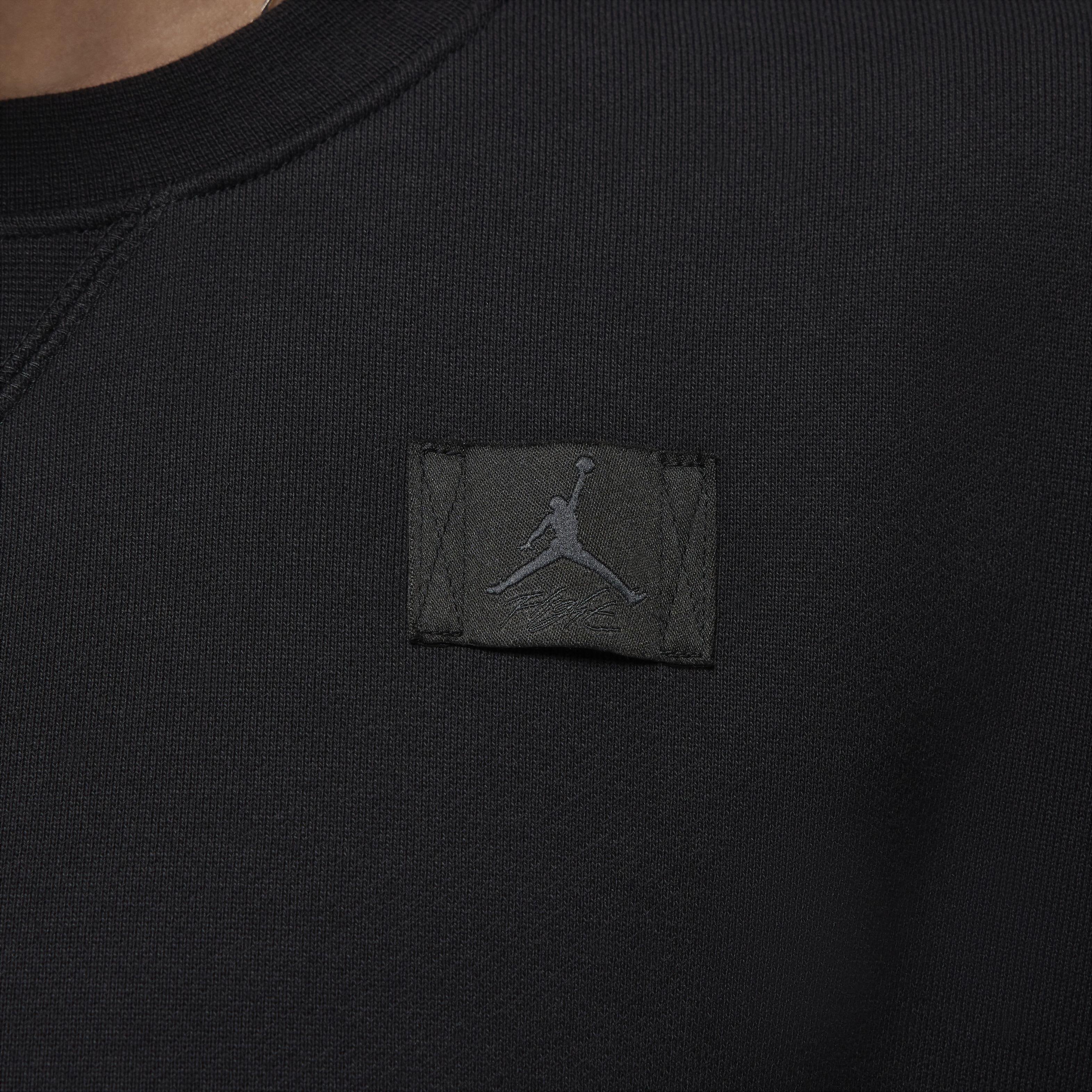 Jordan Women's Flight Fleece Crewneck Sweatshirt - BLACK Thumbnail View 4