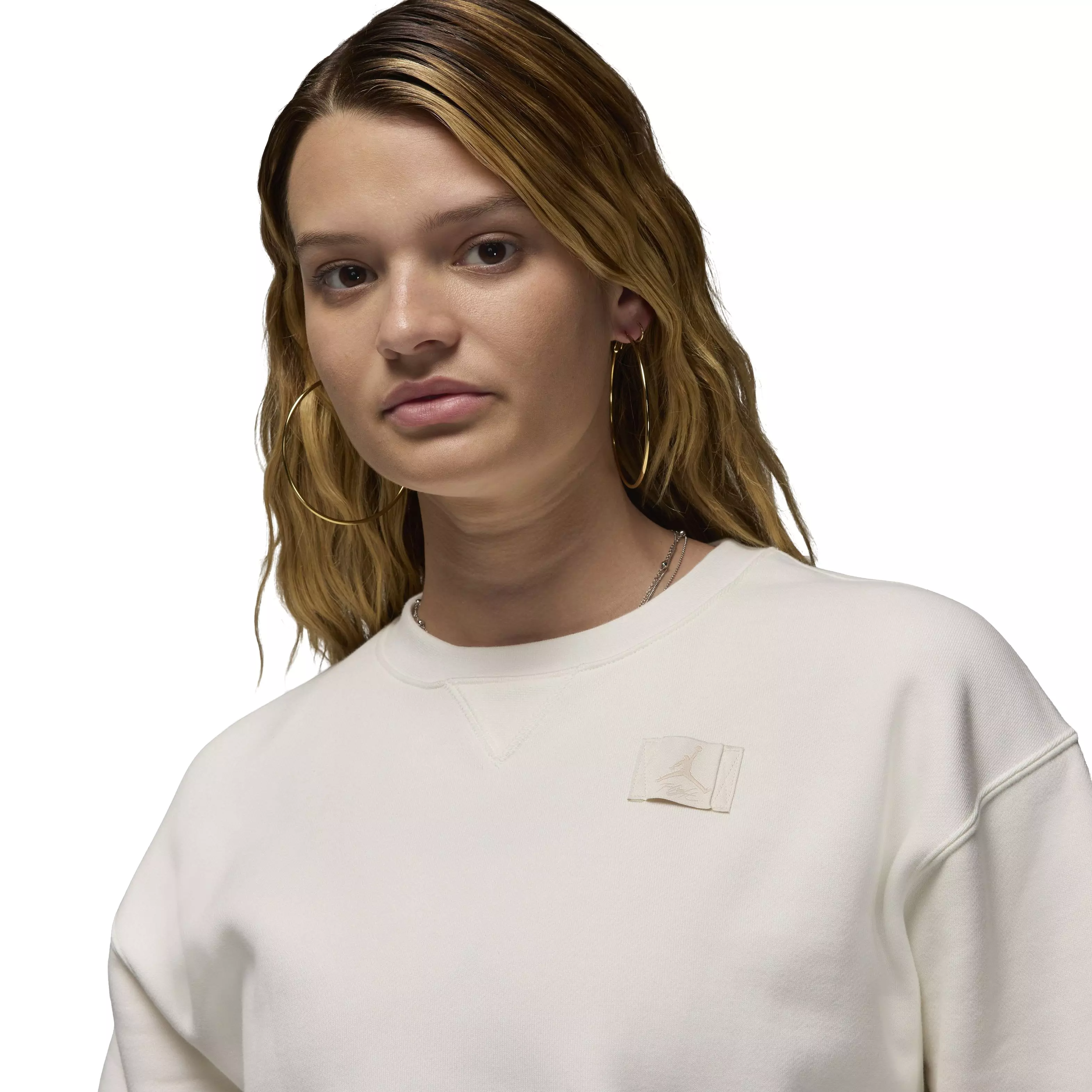 Jordan Women's Flight Fleece Crewneck Sweatshirt - WHITE