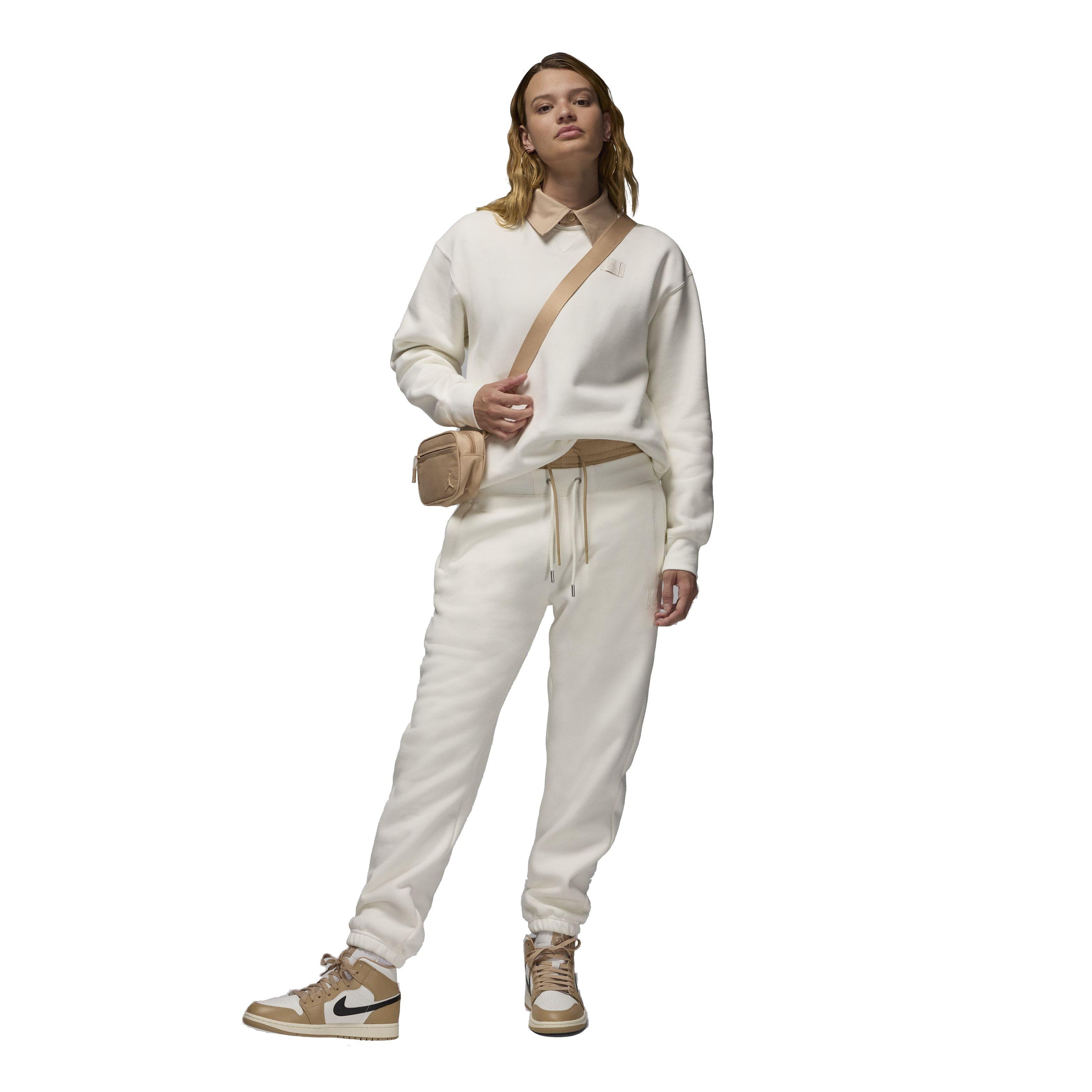 Jordan Women's Flight Fleece Crewneck Sweatshirt - WHITE Thumbnail View 5