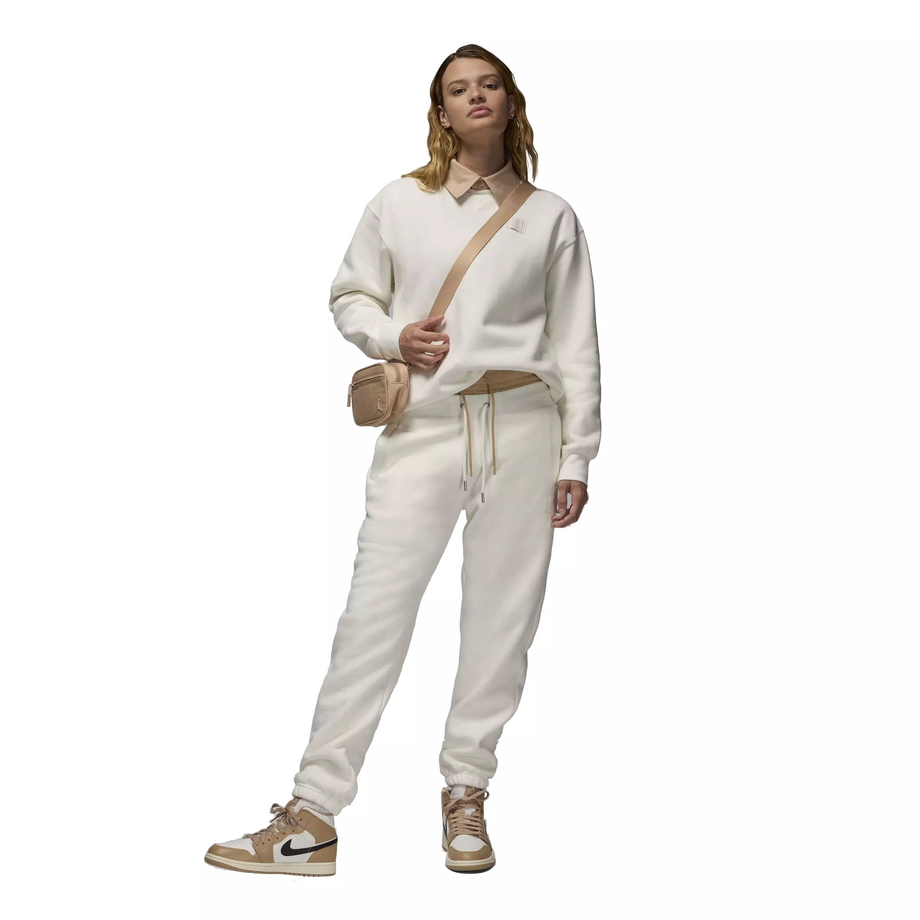 Jordan Women's Flight Fleece Crewneck Sweatshirt - WHITE