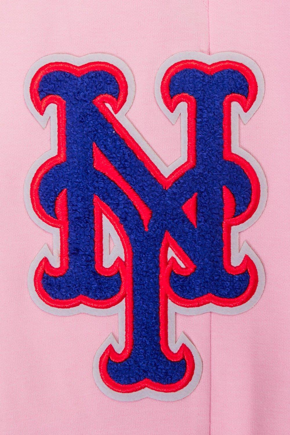Pro Standard Men's MLB New York Mets Classic Chenille Joggers - PINK Thumbnail View 7