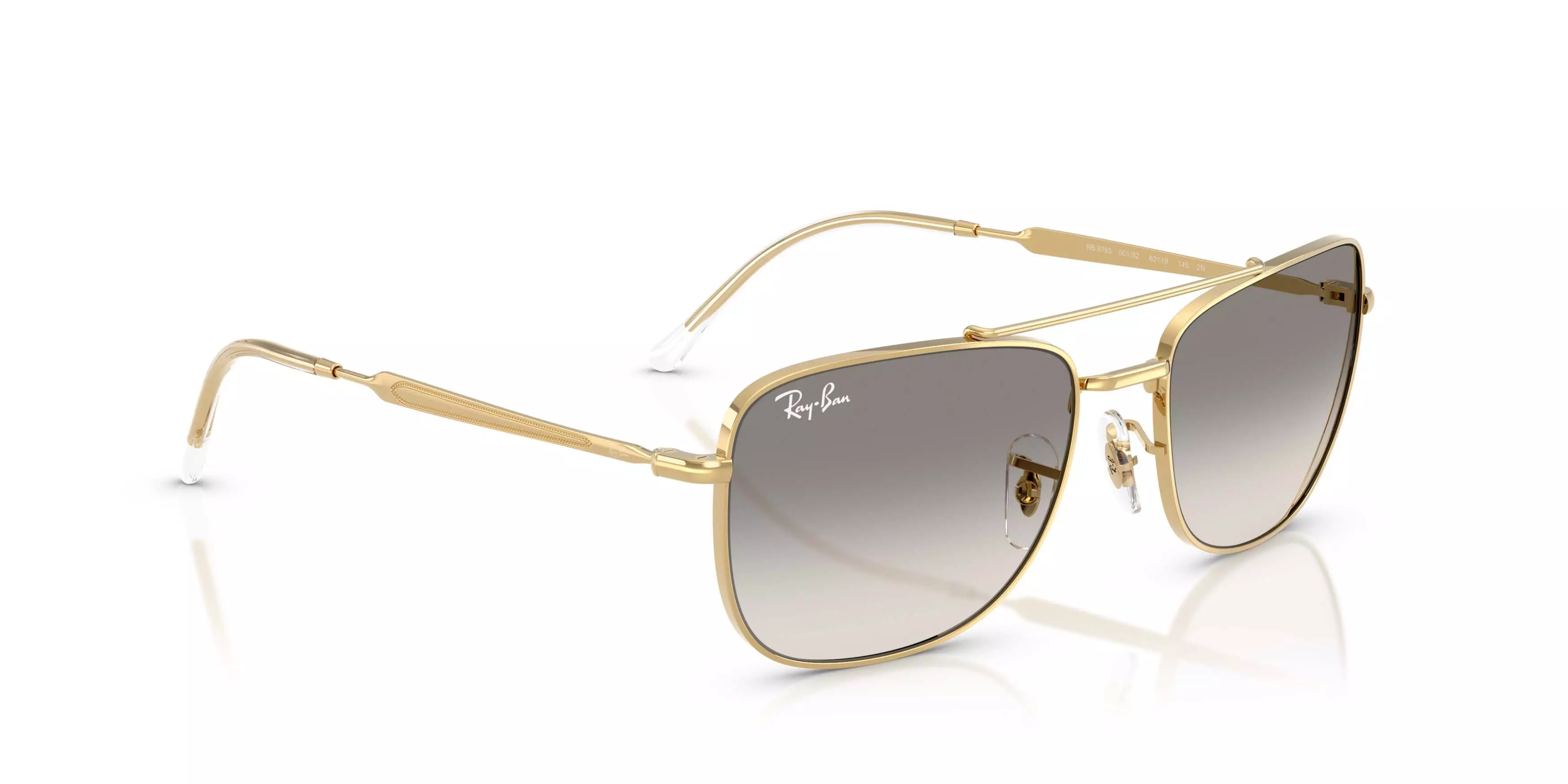 Ray-Ban RB3755 Clear Gradient Grey Sunglasses &ndash; Polished Arista Gold - GOLD/GREY