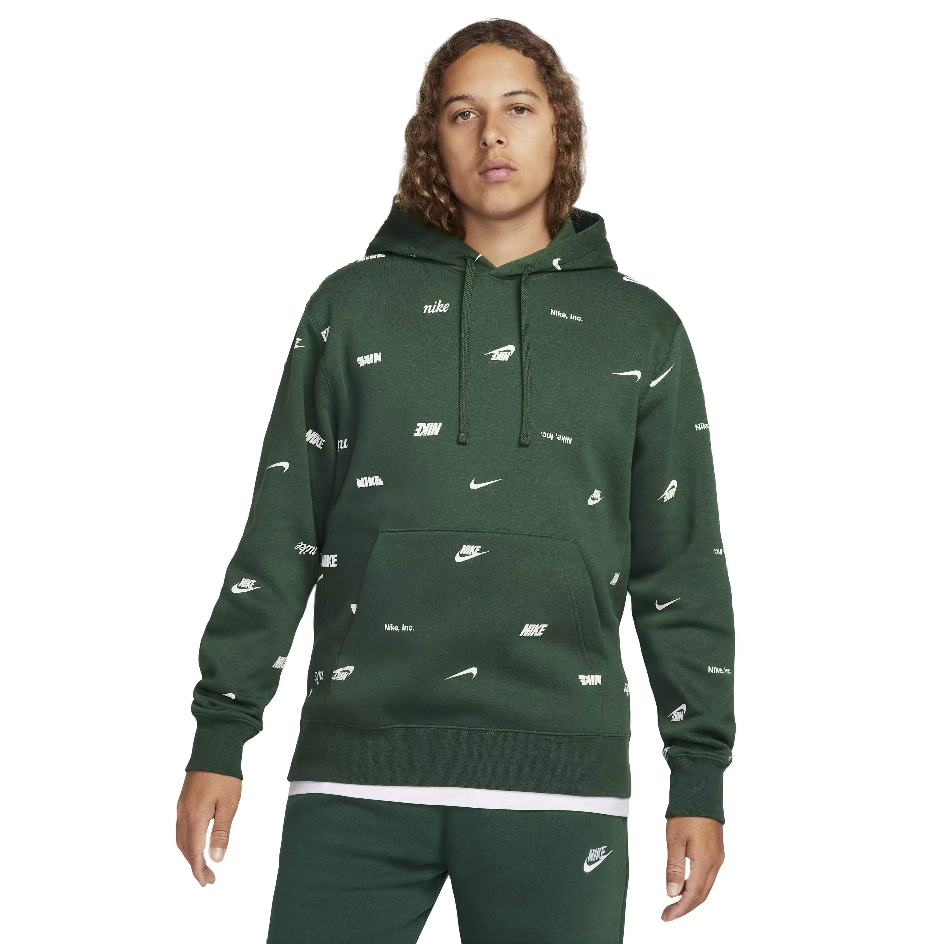 Nike Club Fleece Allover Print Pullover Hoodie