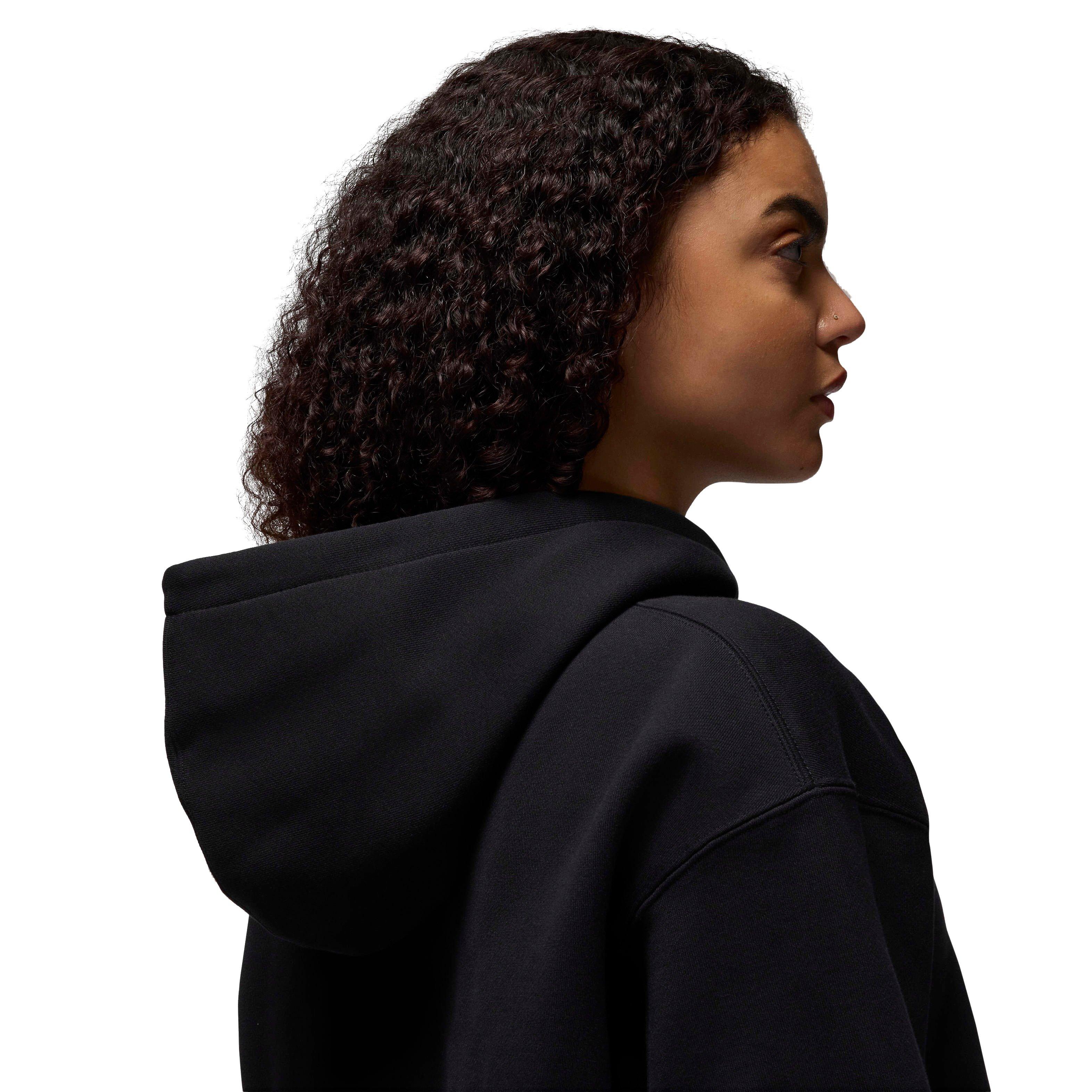 Jordan Women's Flight Fleece Pullover Hoodie - BLACK Thumbnail View 6