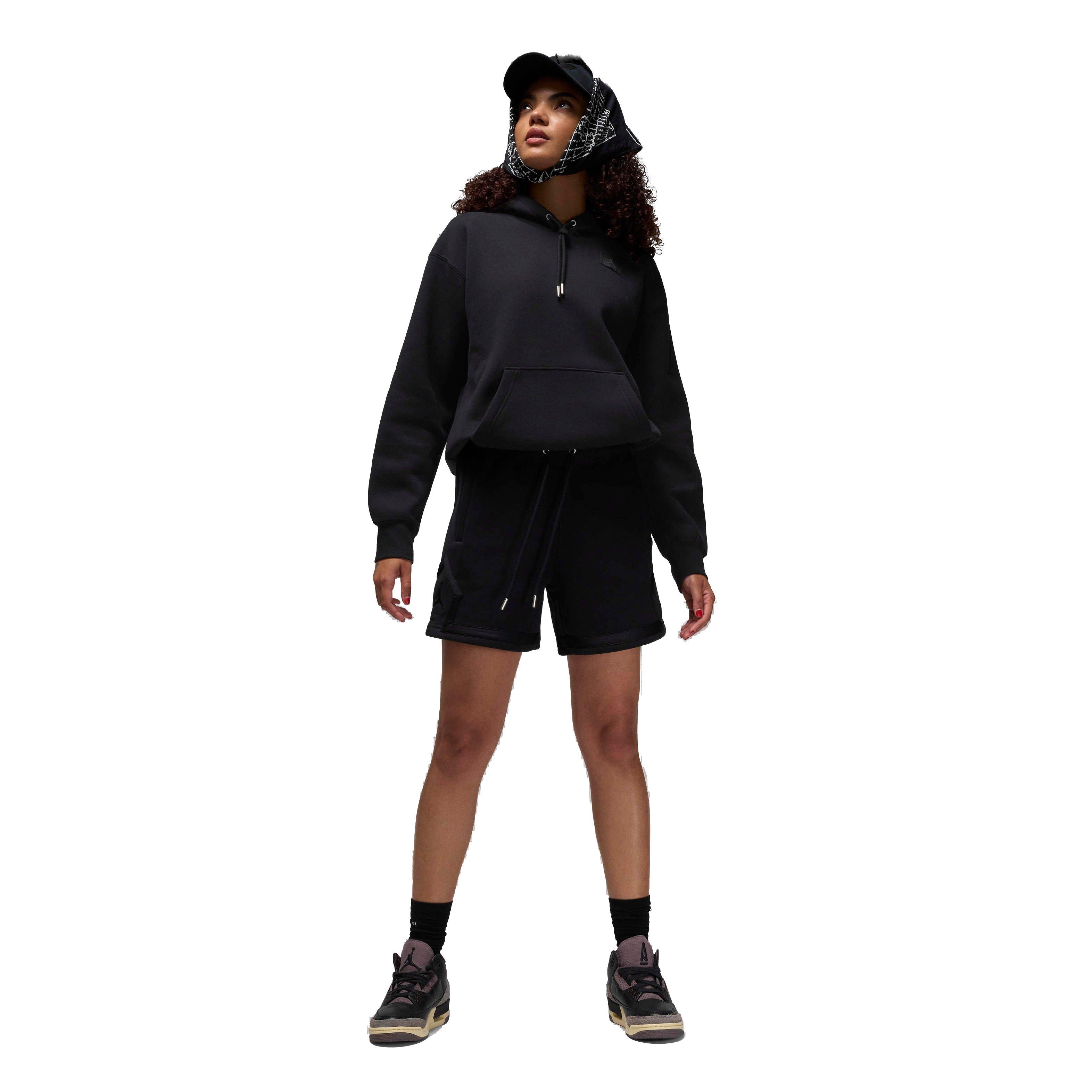 Jordan Women's Flight Fleece Pullover Hoodie - BLACK Thumbnail View 7