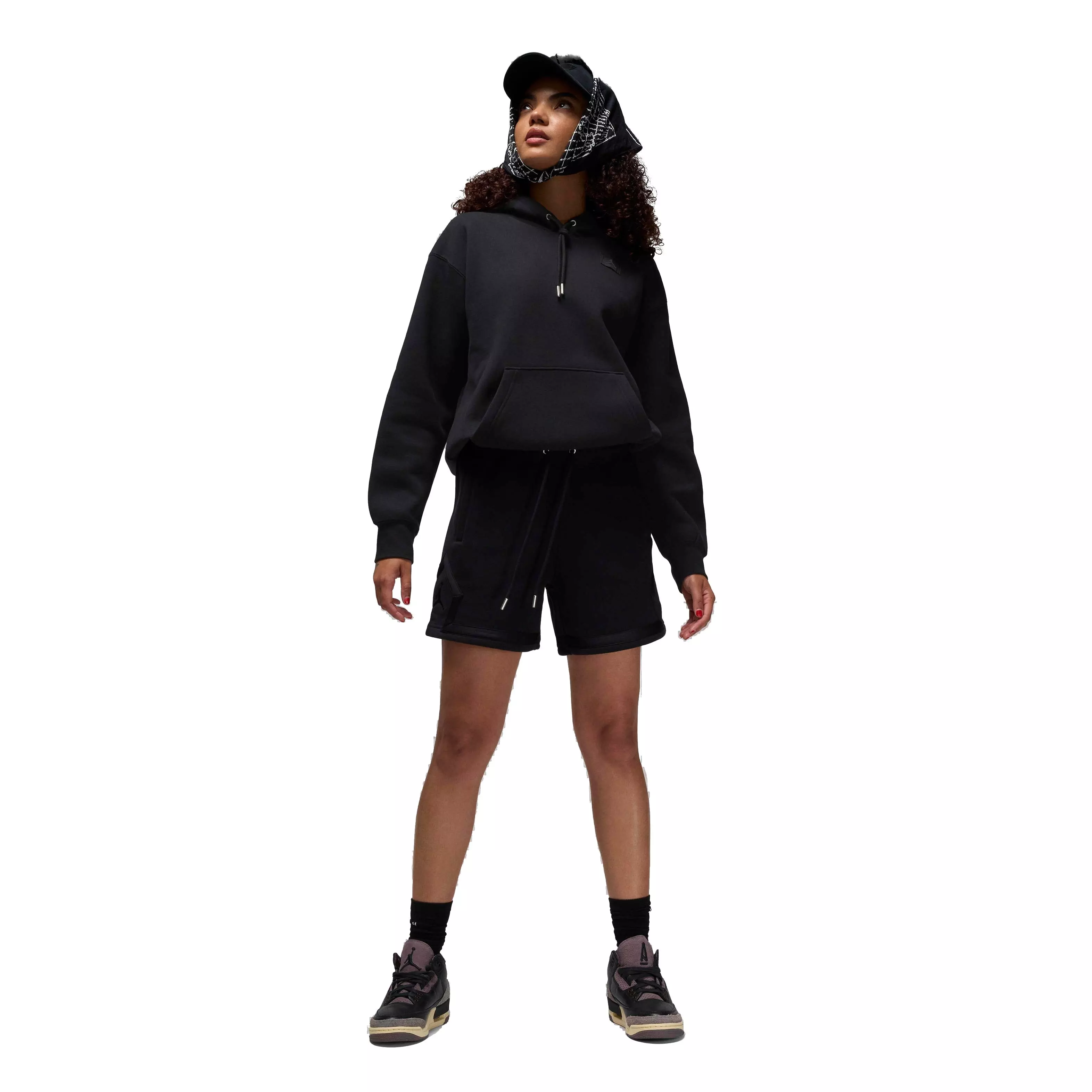 Jordan Women's Flight Fleece Pullover Hoodie - BLACK