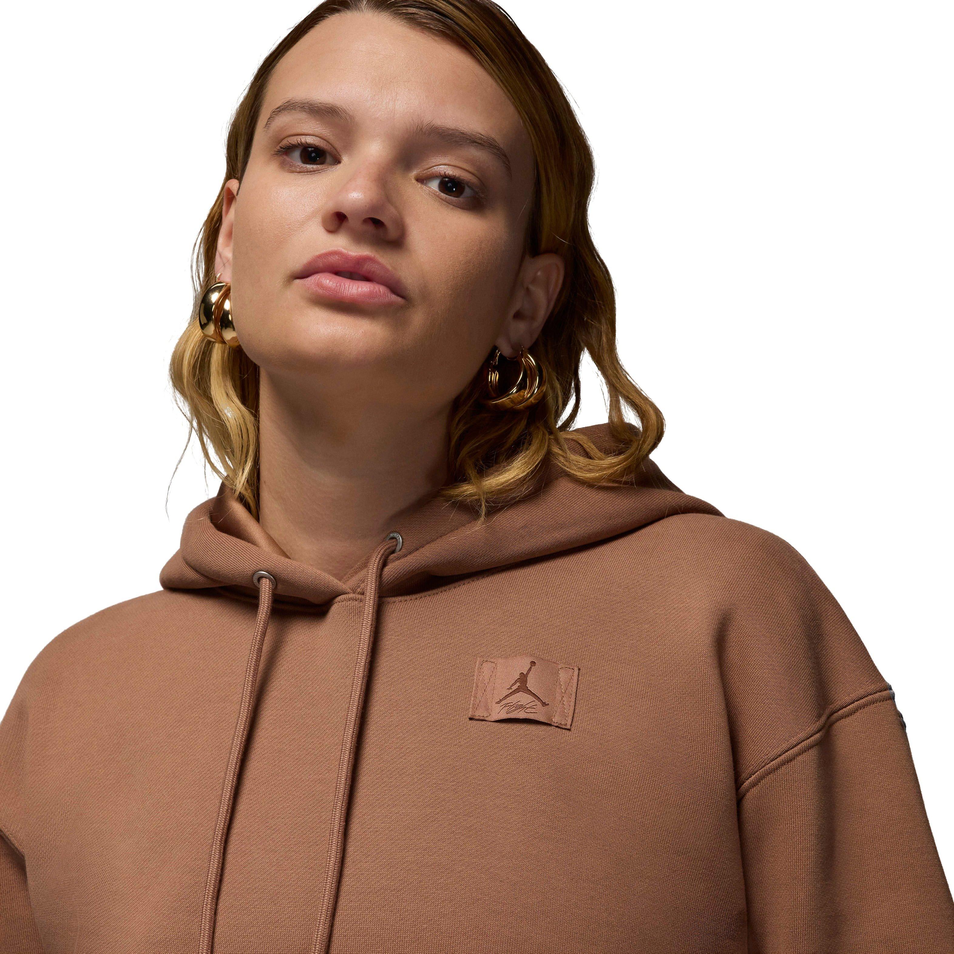 Jordan Women's Flight Fleece Pullover Hoodie - BROWN Thumbnail View 3
