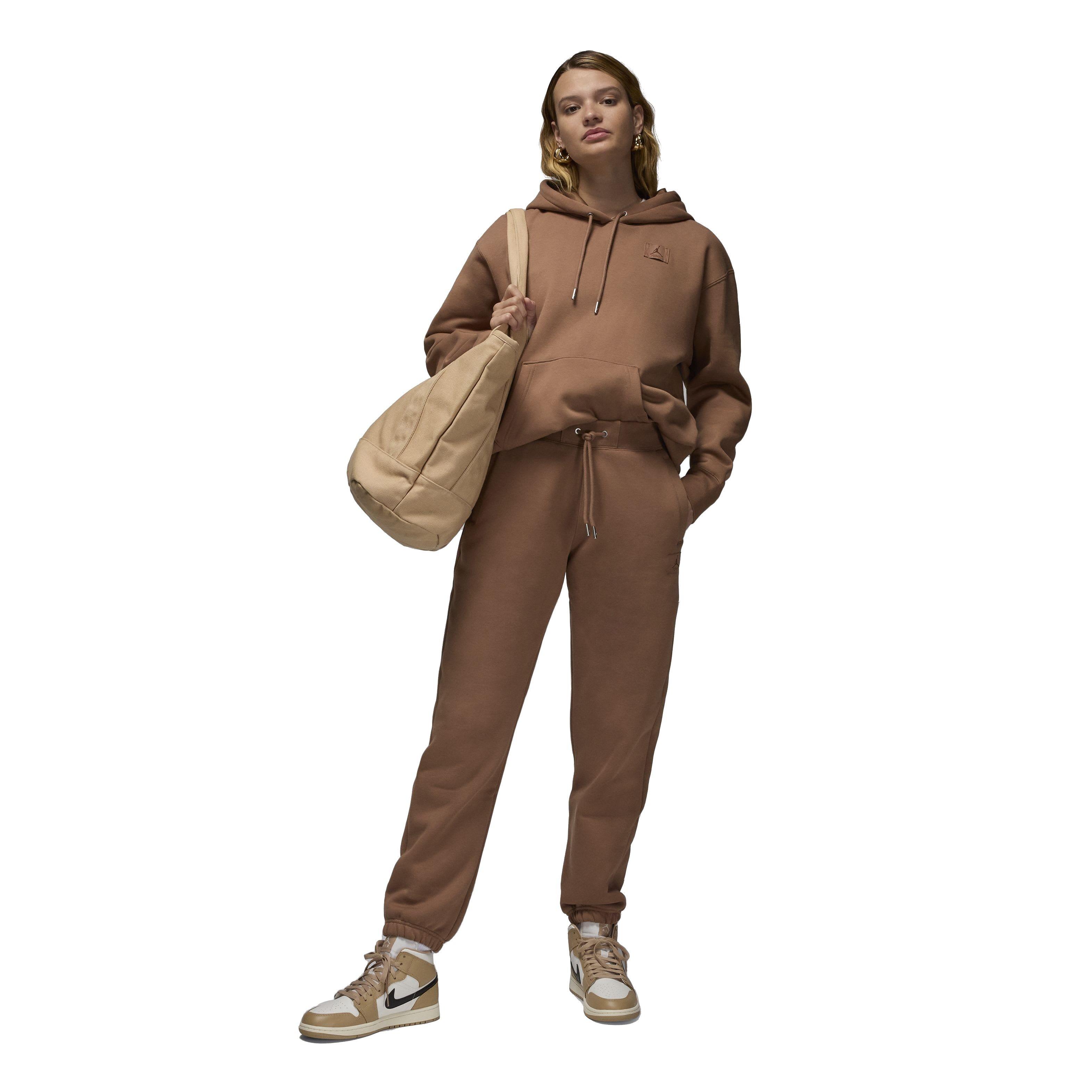 Jordan Women's Flight Fleece Pullover Hoodie - BROWN Thumbnail View 7
