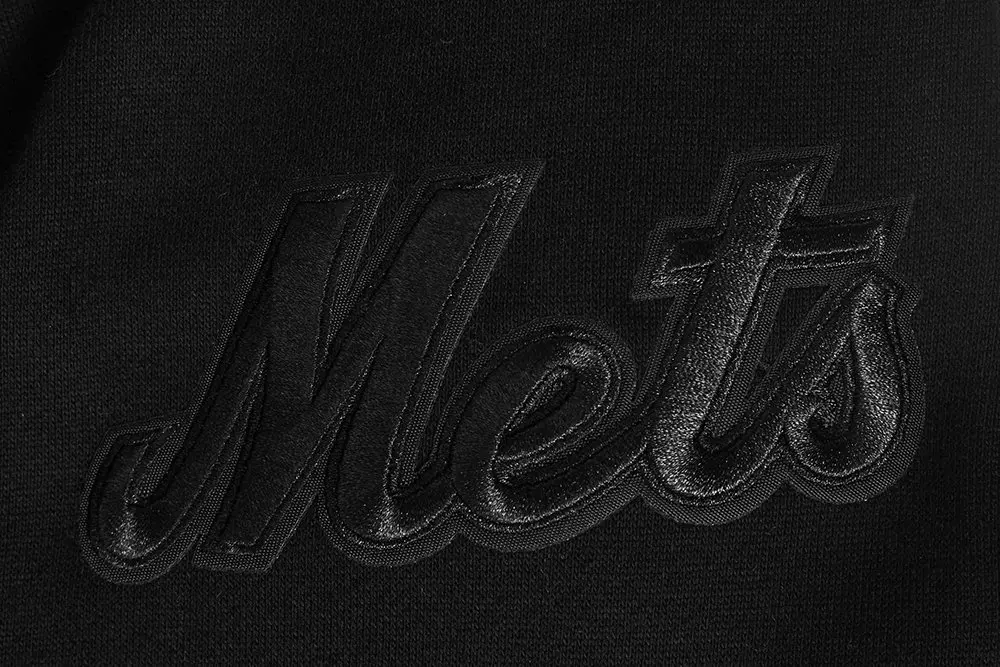 Pro Standard Men's MLB New York Mets Neutral Drop Shoulder Pullover Hoodie - BLACK