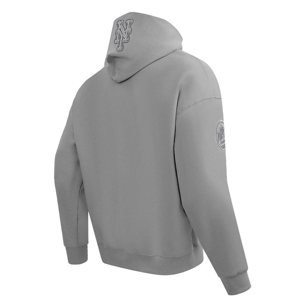 Pro Standard Men's MLB New York Mets Neutral Drop Shoulder Pullover Hoodie - DK GREY Thumbnail View 4