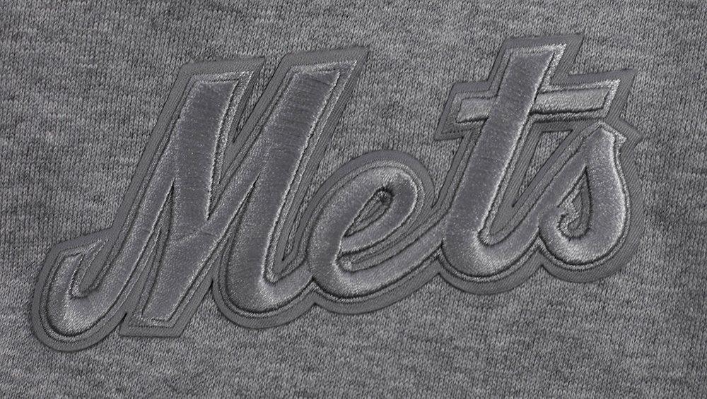 Pro Standard Men's MLB New York Mets Neutral Drop Shoulder Pullover Hoodie - DK GREY Thumbnail View 5