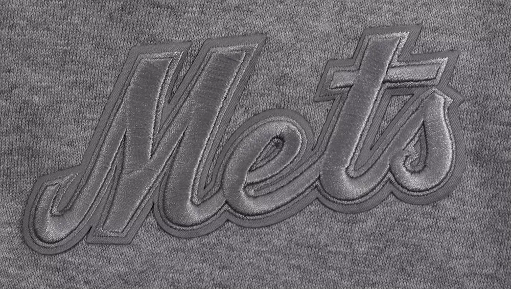 Pro Standard Men's MLB New York Mets Neutral Drop Shoulder Pullover Hoodie - DK GREY