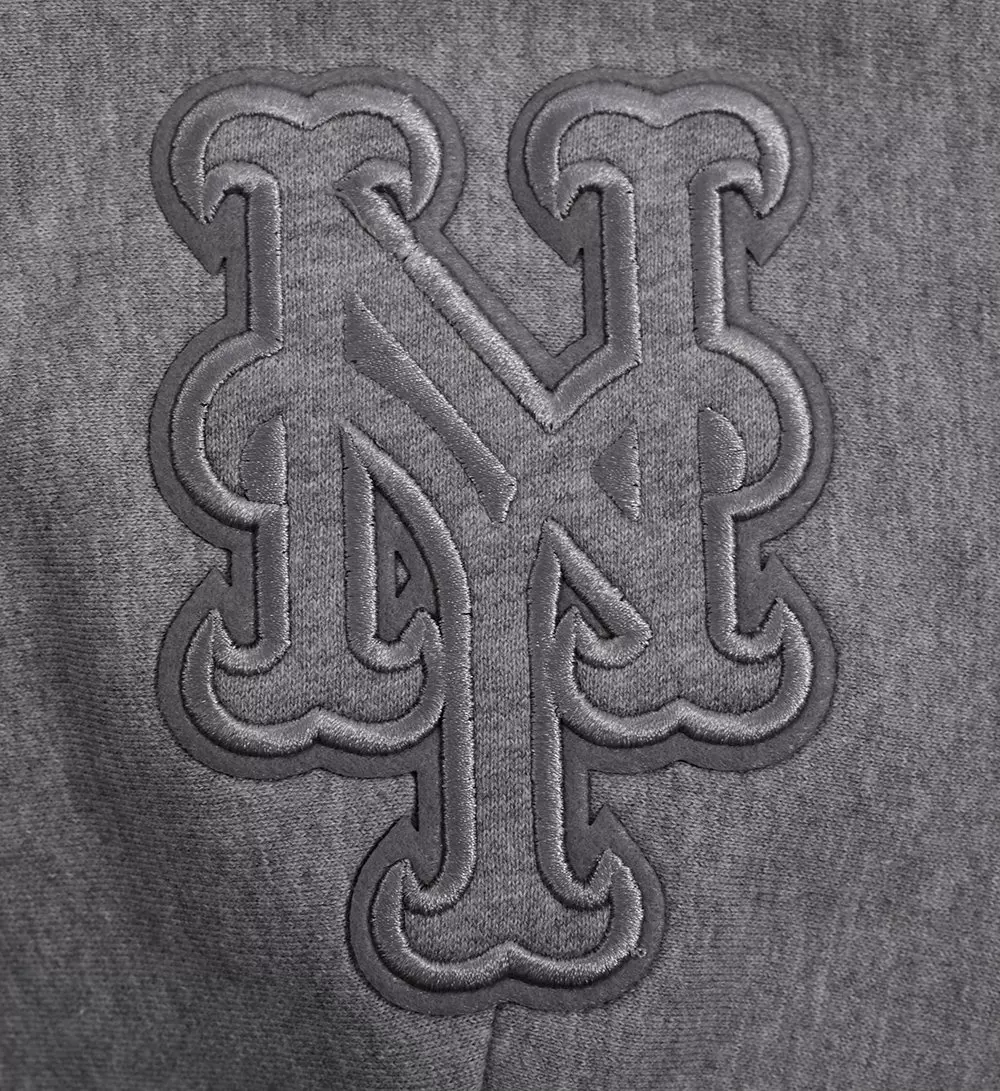 Pro Standard Men's MLB New York Mets Neutral Drop Shoulder Pullover Hoodie - DK GREY