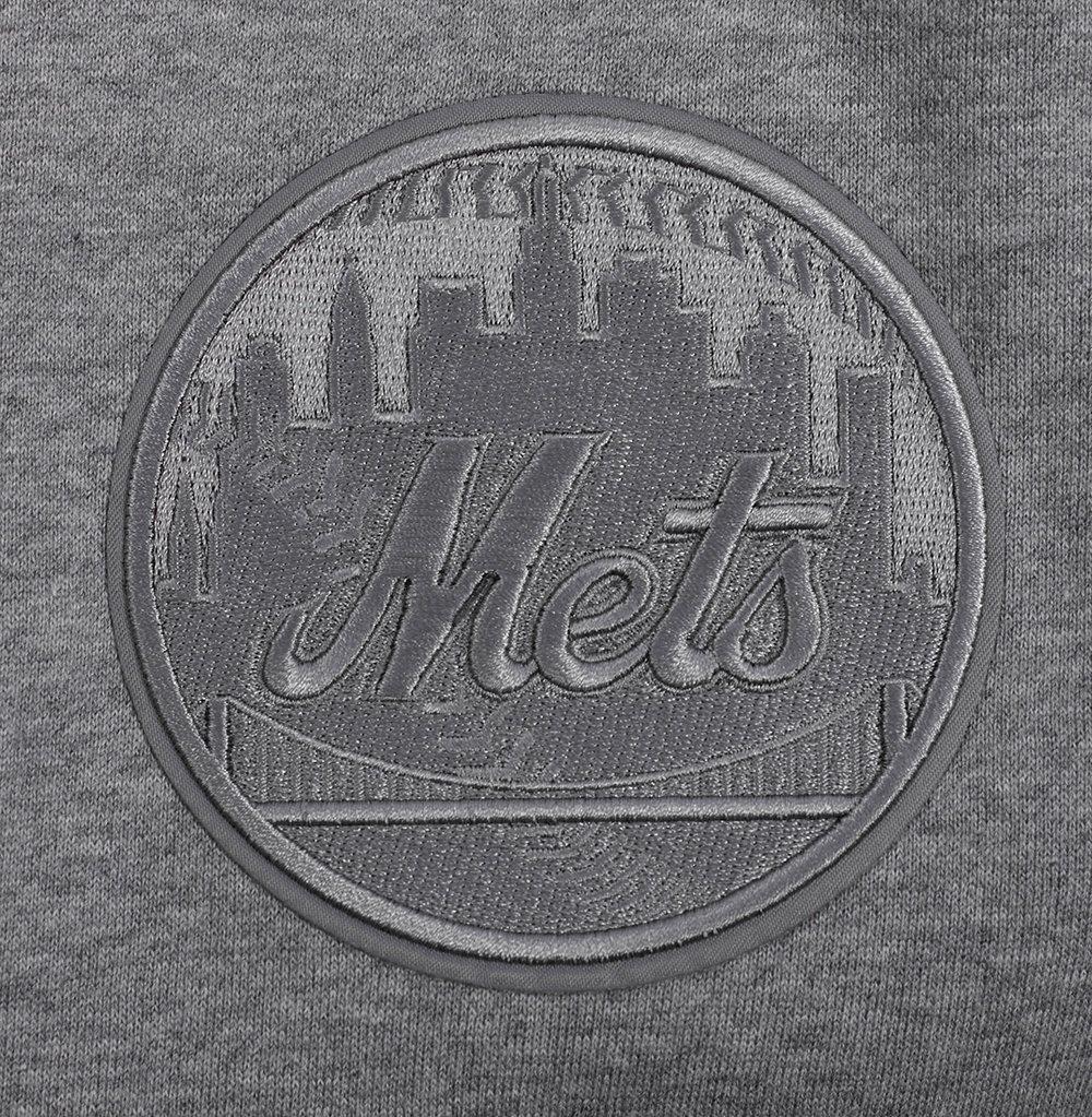Pro Standard Men's MLB New York Mets Neutral Drop Shoulder Pullover Hoodie - DK GREY Thumbnail View 7