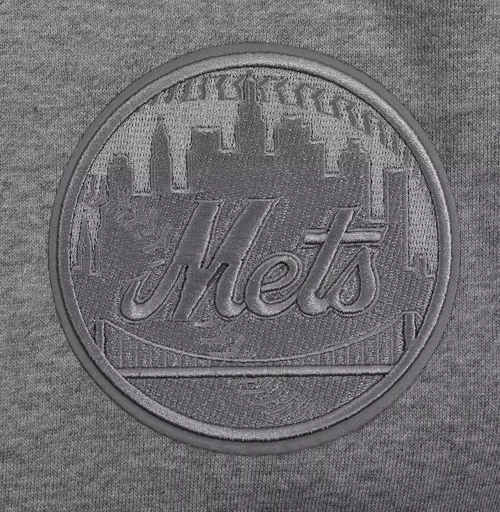 Pro Standard Men's MLB New York Mets Neutral Drop Shoulder Pullover Hoodie - DK GREY