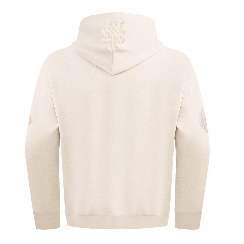 Pro Standard Men's MLB New York Mets Neutral Drop Shoulder Pullover Hoodie - CREAM Thumbnail View 2