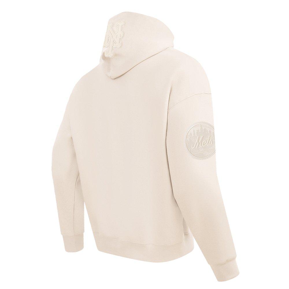 Pro Standard Men's MLB New York Mets Neutral Drop Shoulder Pullover Hoodie - CREAM Thumbnail View 4